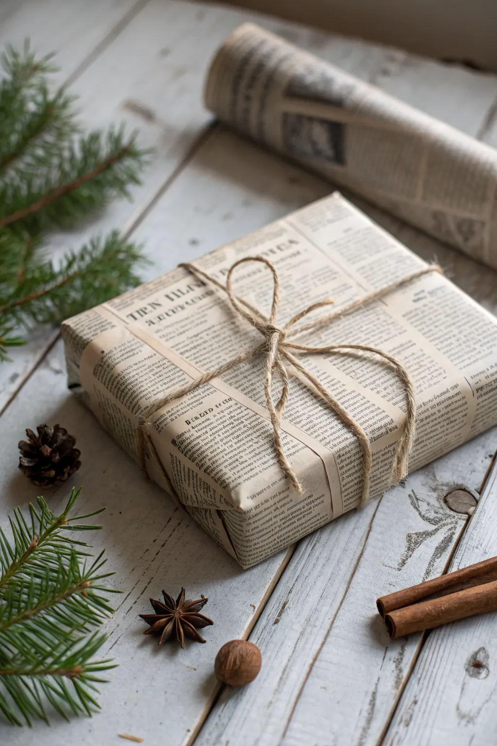 Elevate your gift wrapping with a nostalgic, eco-friendly touch using vintage newspapers. 🎁✨