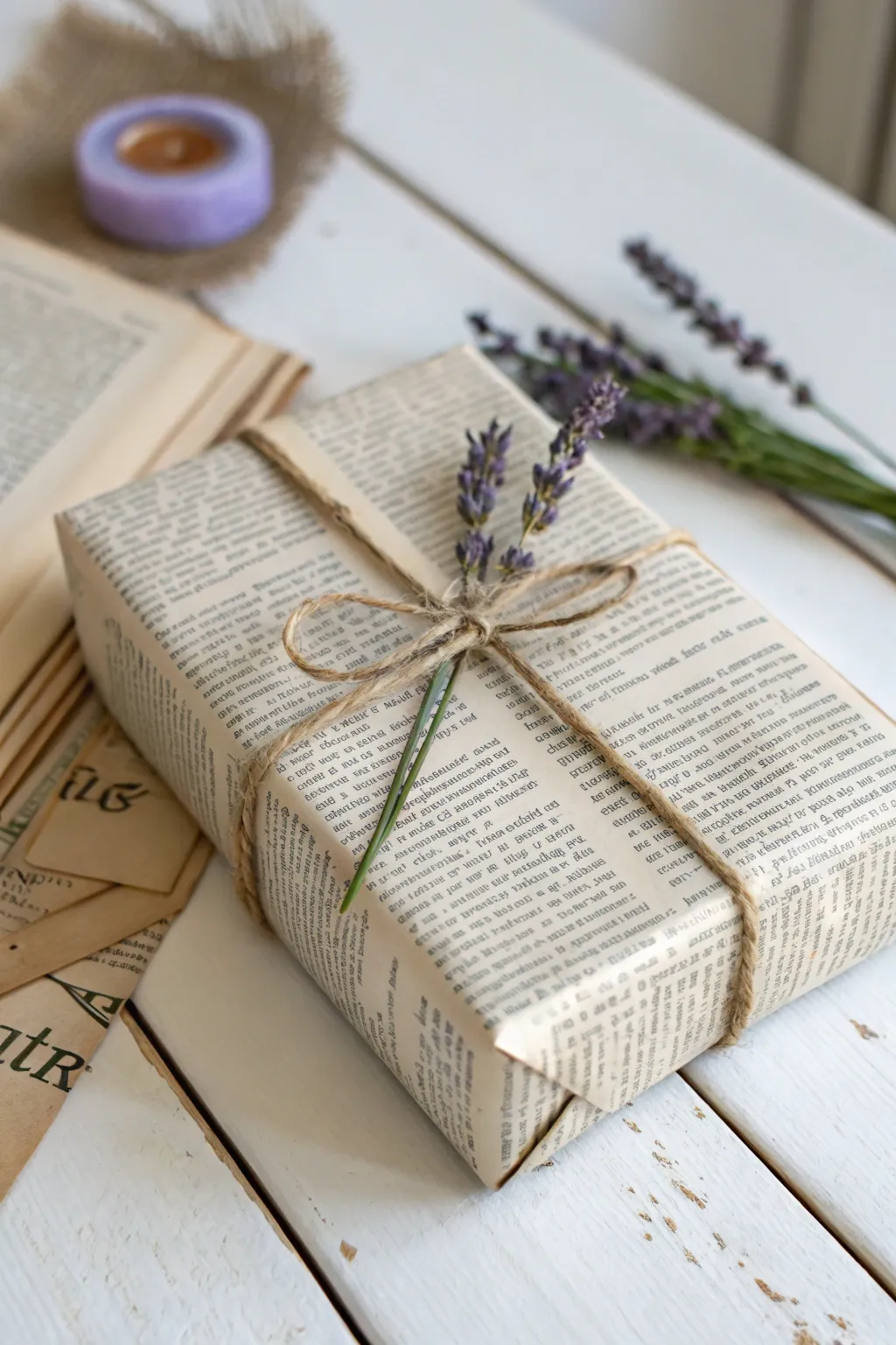 Embrace the charm of a literary holiday with vintage book page gift wraps. 🎁📚✨ #ScandiBohoChristmas