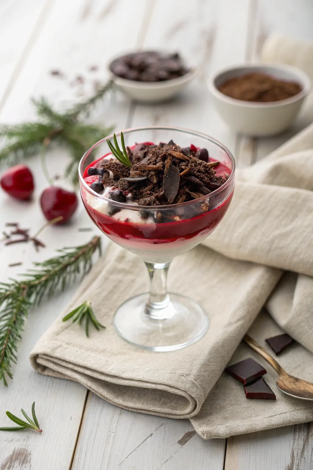 Indulge in the delight of a Chocolate Cherry Surprise - where simplicity meets festive elegance.