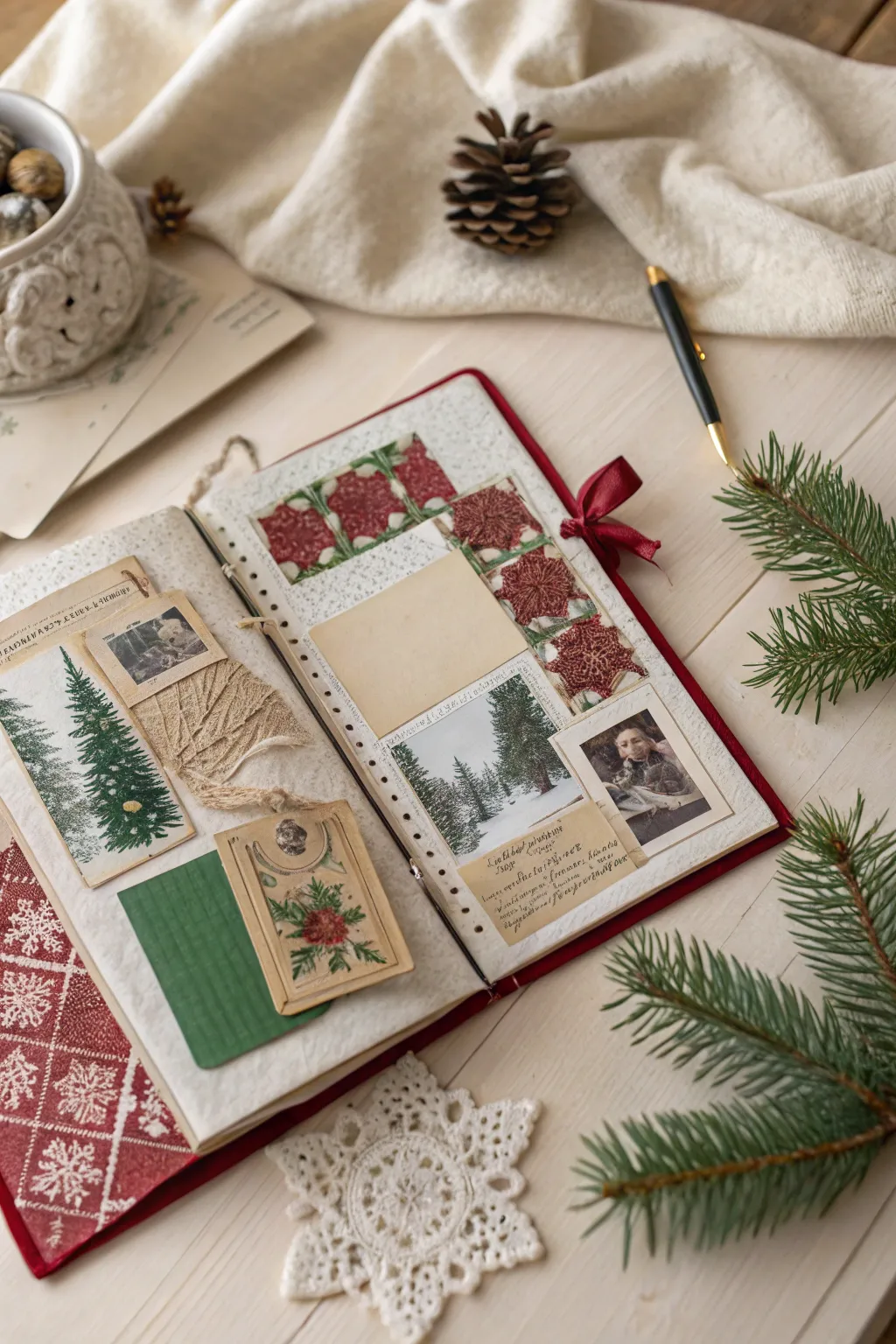 Craft your own story: Dive into the art of personalized collages this Christmas. #MinimalistChristmas #JunkJournalJoy
