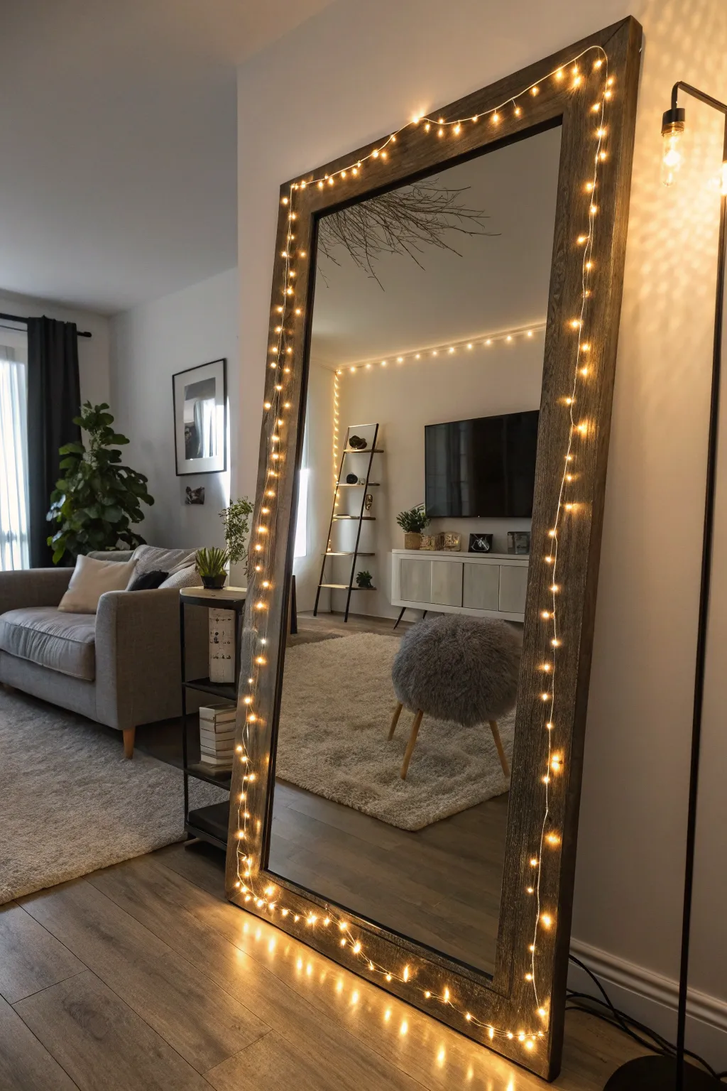 Mirrored lights create an illusion of space and bring extra sparkle.