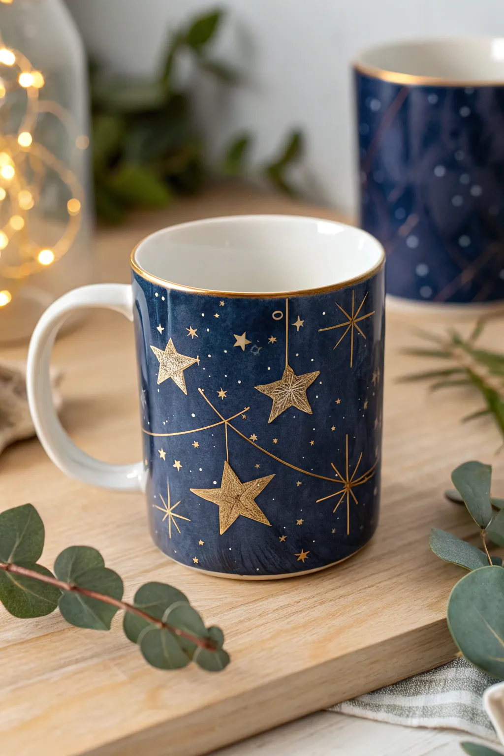 Sip serenity with a handcrafted starry night mug that brings tranquility to your festive moments.