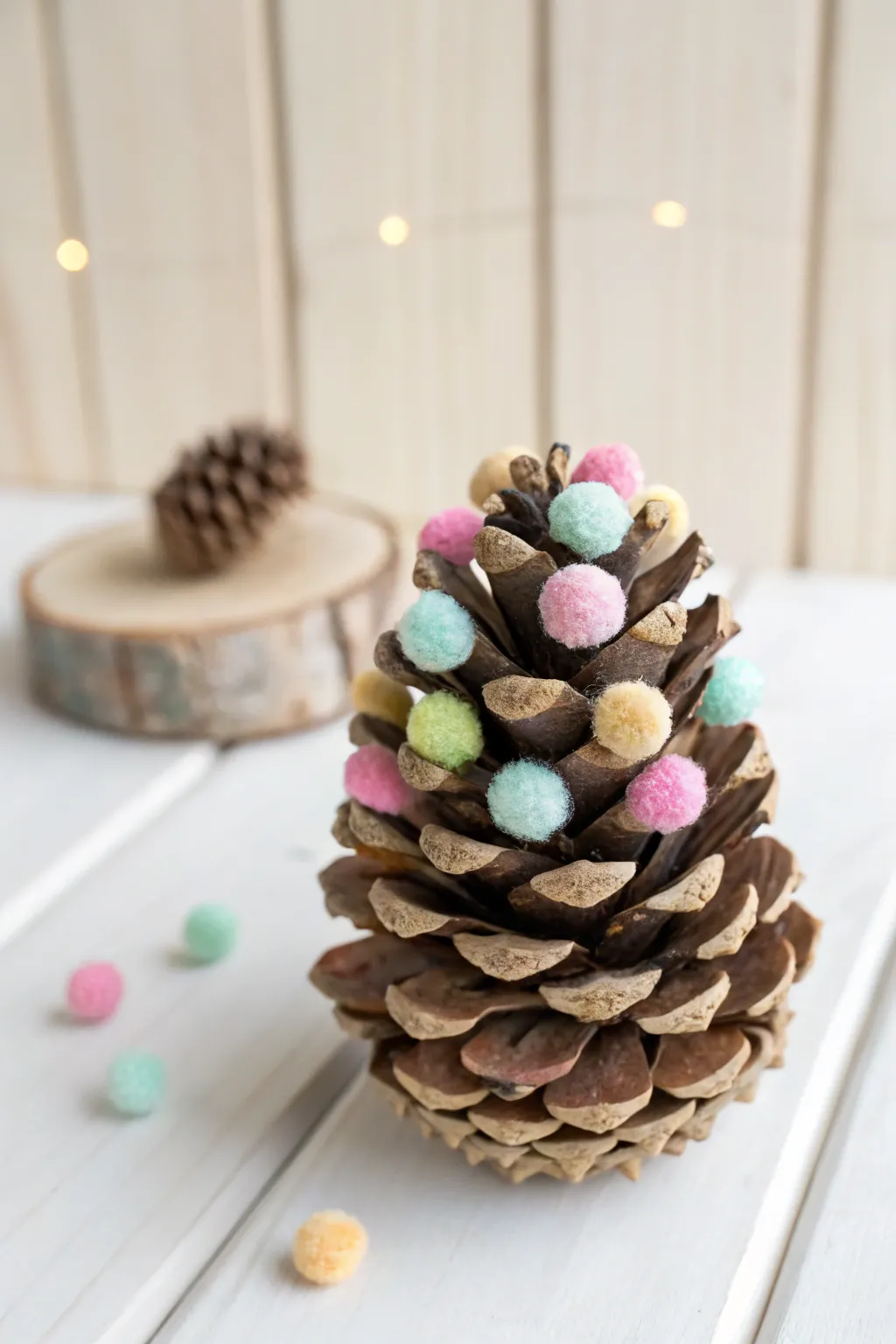 Add a playful touch to your holiday decor with these charming Pinecone Pom-Poms!