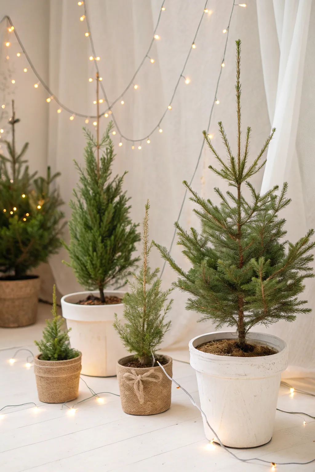 Embrace the charm of a minimalist Christmas tree farm with a touch of Boho elegance.