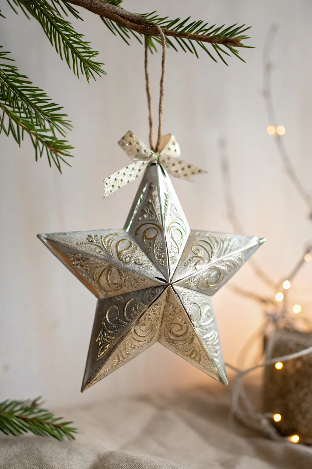 Shine bright this holiday season with an eco-chic star made from upcycled soda cans. 🌟✨ #EcoFriendlyDecor #ScandiBohoStyle