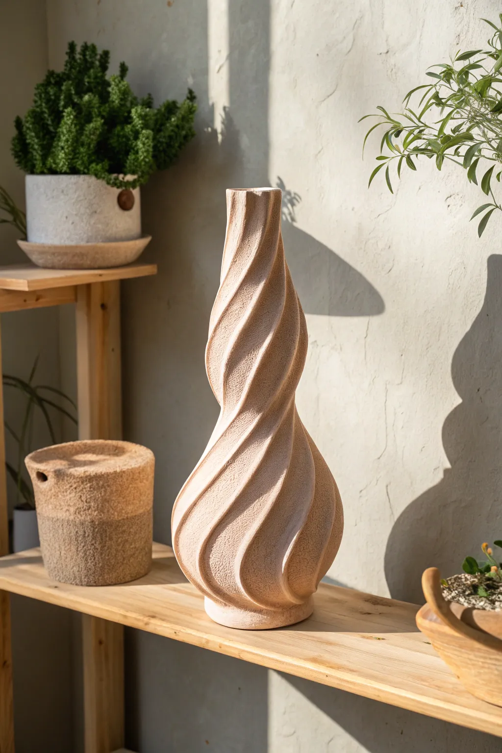 Elevate your space with the organic elegance of abstract clay art.