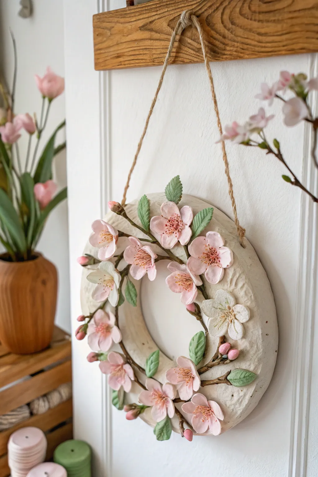 Embrace the season with handcrafted clay blossoms, bringing spring's natural beauty into your home.