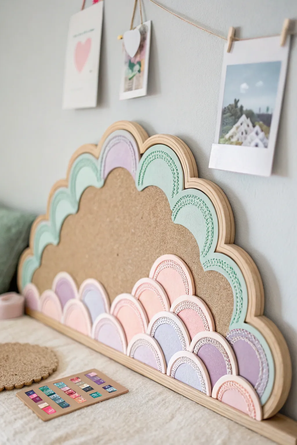 Add a whimsical touch to your space with this charming cloud bulletin board, perfect for those who appreciate minimalist beauty with a playful twist.