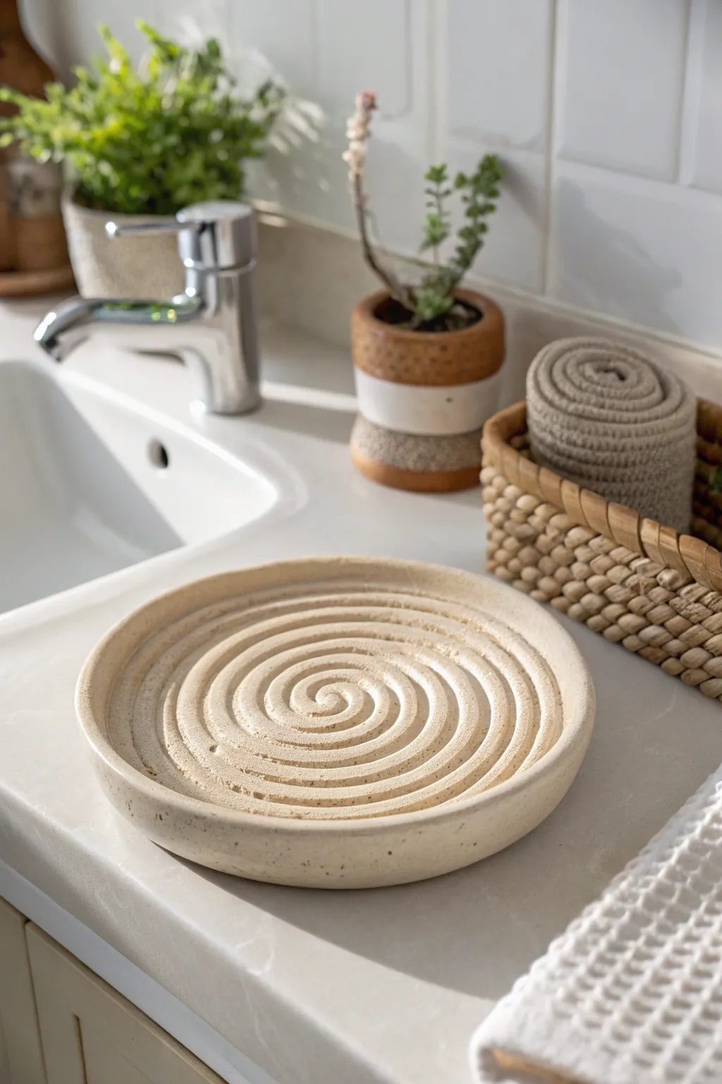 Elevate your bathroom's elegance with a handcrafted coil soap dish—where minimalism meets artisanal beauty.