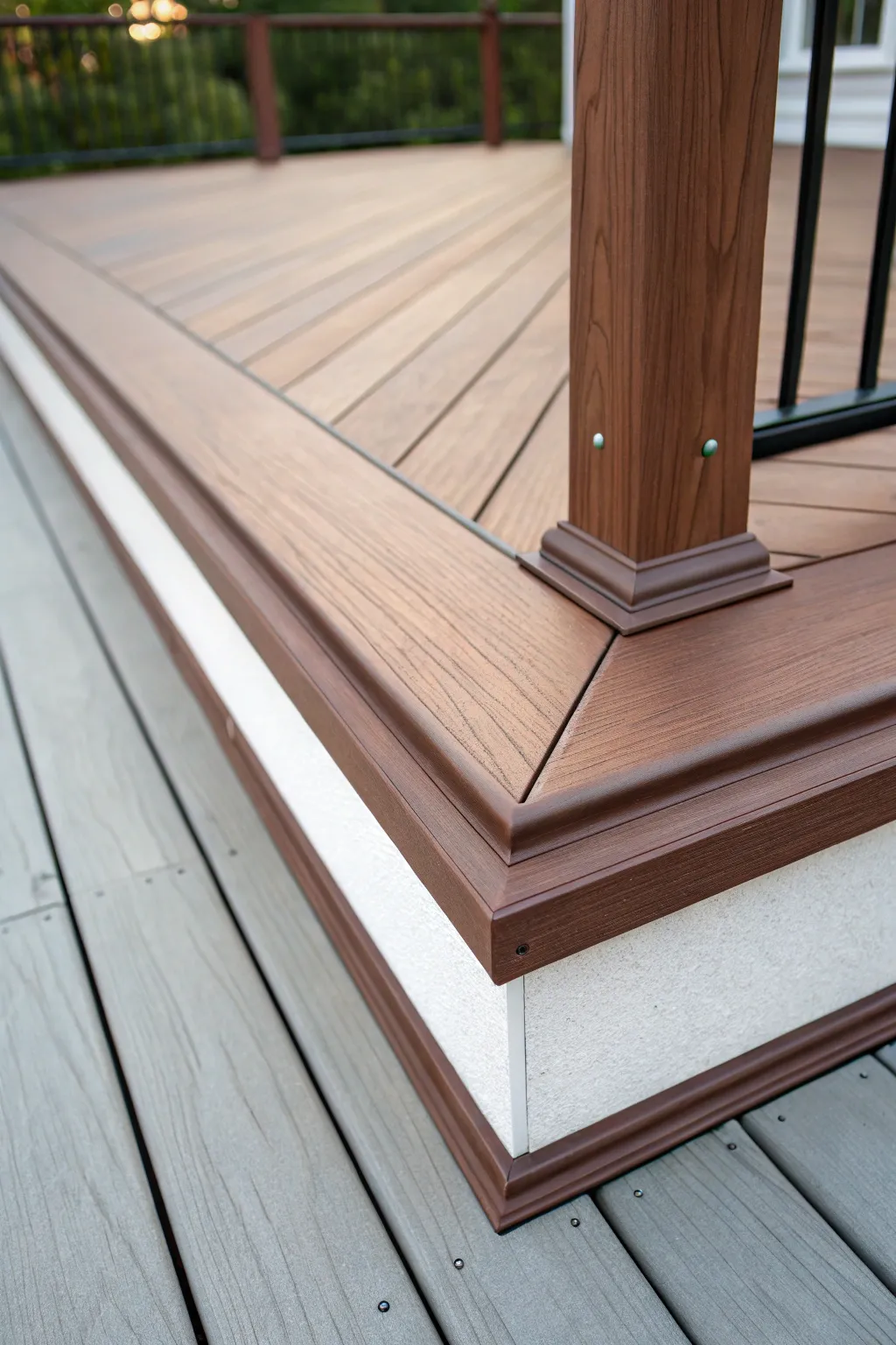Elevate your deck's design with seamless corner trims—where craftsmanship meets elegance.