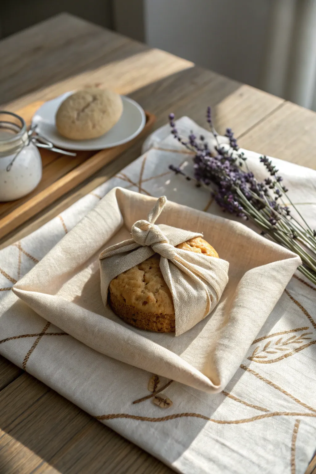 Elevate your gift-giving with elegant fabric-wrapped cookies, blending simplicity with sustainable style.