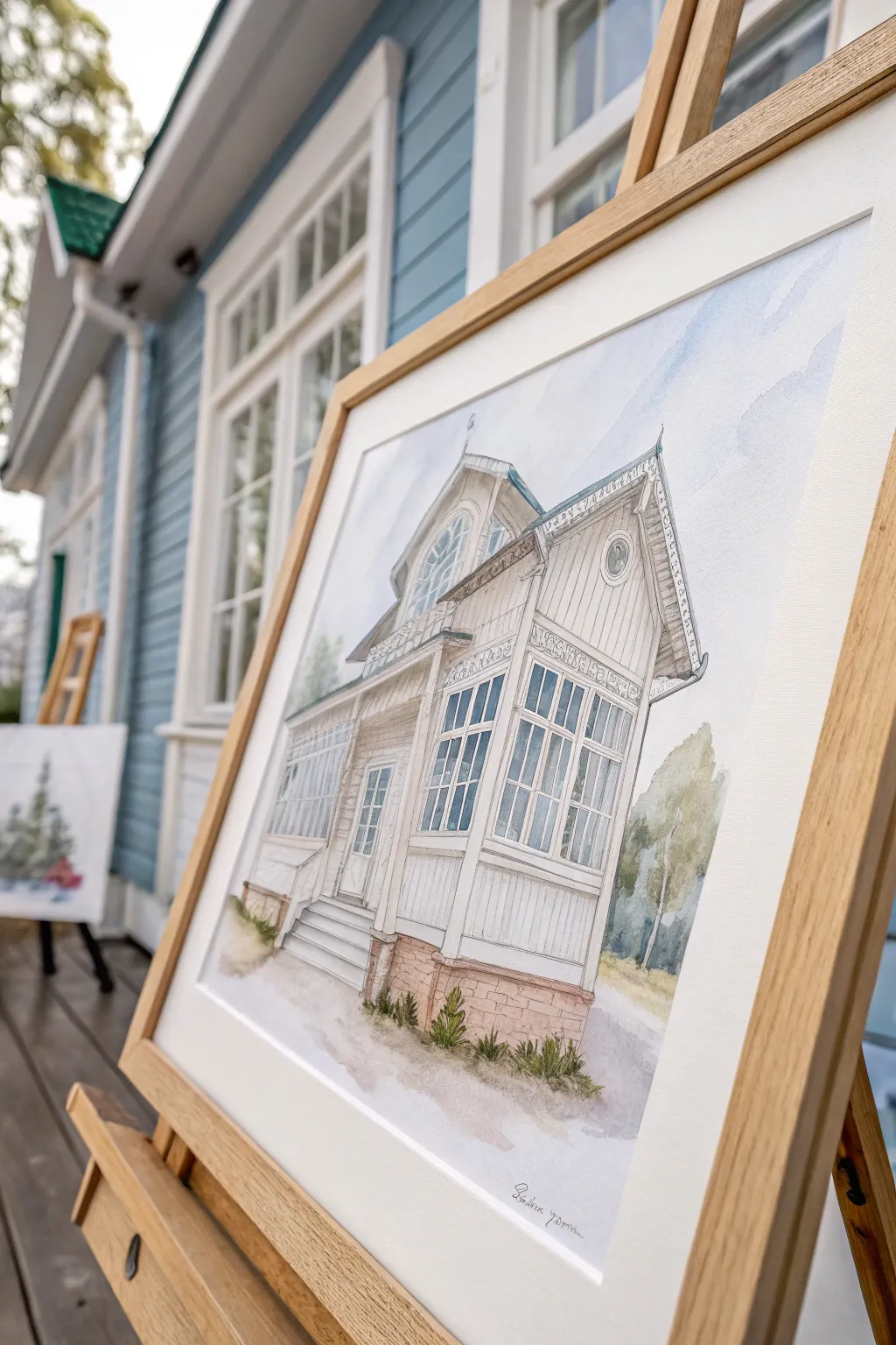 Transform architectural wonders into watercolor masterpieces, blending simplicity with natural beauty.