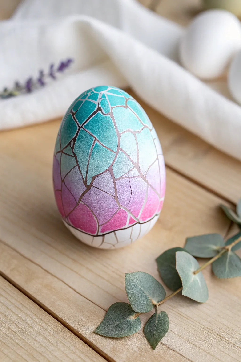 Discover the art of cracked color with this stunning stained glass egg.