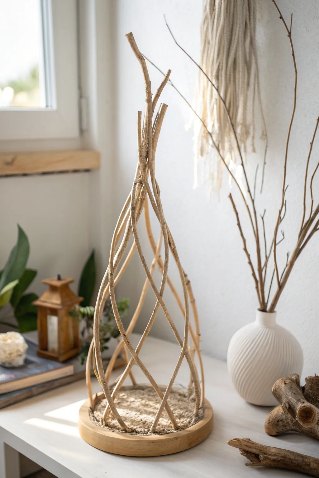 Embrace the art of simplicity with this stunning stick sculpture, a perfect blend of nature and minimalism.
