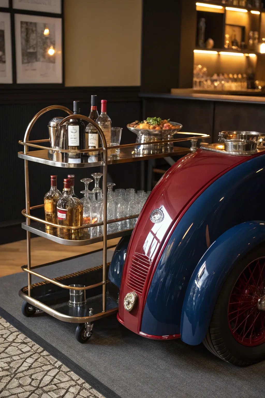 Rev up your style with a Fender Bar Cart: where vintage charm meets modern mixology.