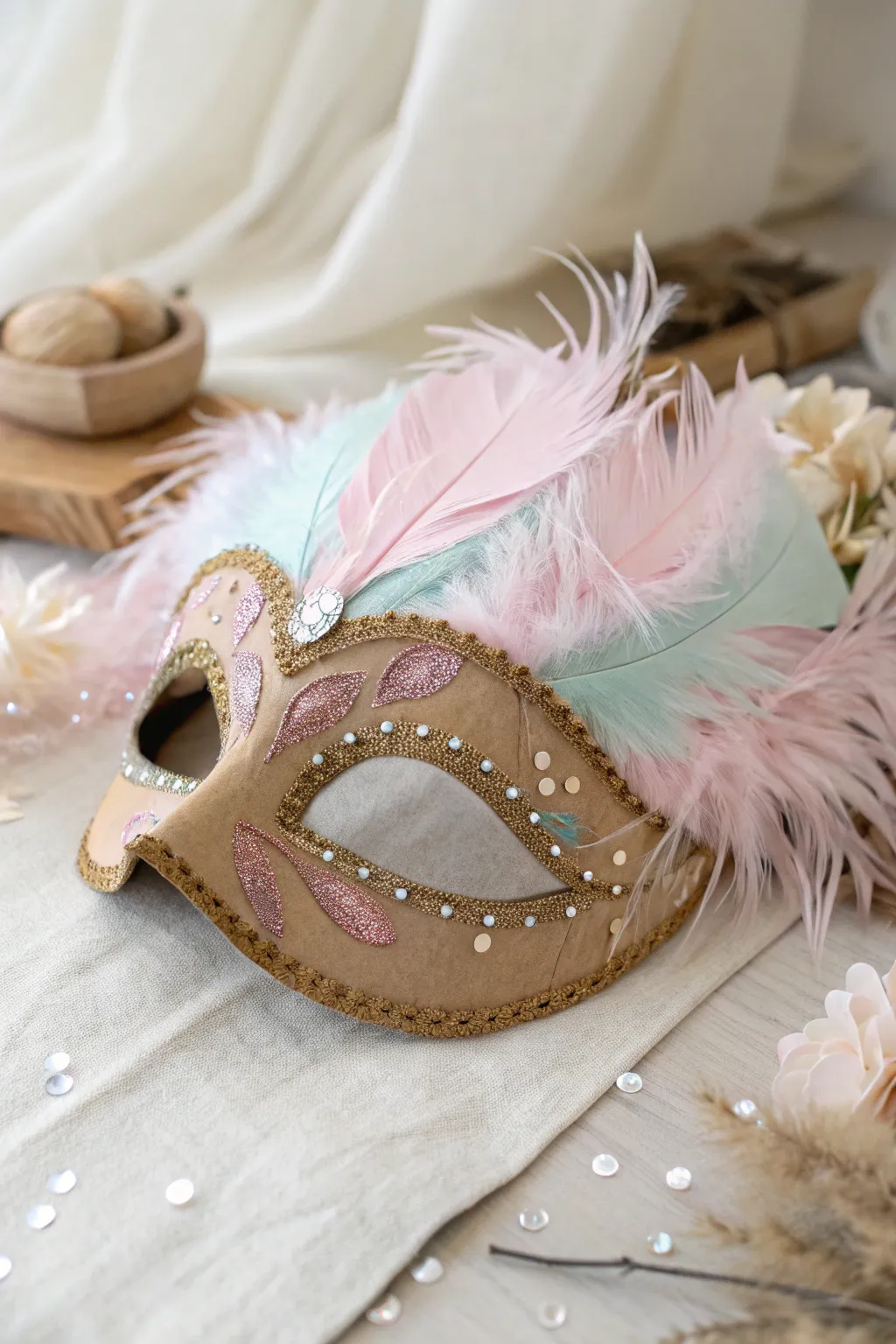 Unleash your child's imagination with this enchanting, handcrafted costume mask. Perfect for playful adventures!