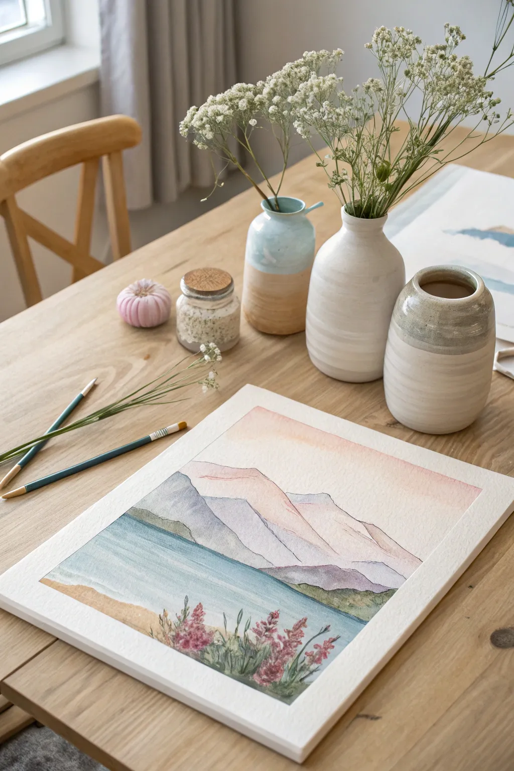 Explore the beauty of simplicity with a whimsical landscape drawing, perfect for moms who love adventure in art. 🌿🎨 #MothersDayArt #ScandinavianMinimalism
