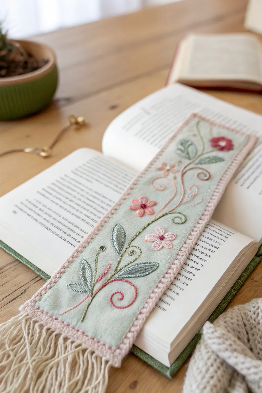 Mark your favorite pages with handmade elegance. 🌿📖 #FabricBookmarks #HandmadeWithLove