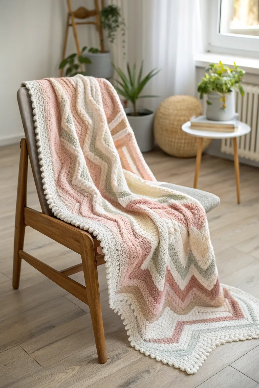 Add a touch of zigzag zest to your space with this delightful crochet blanket!
