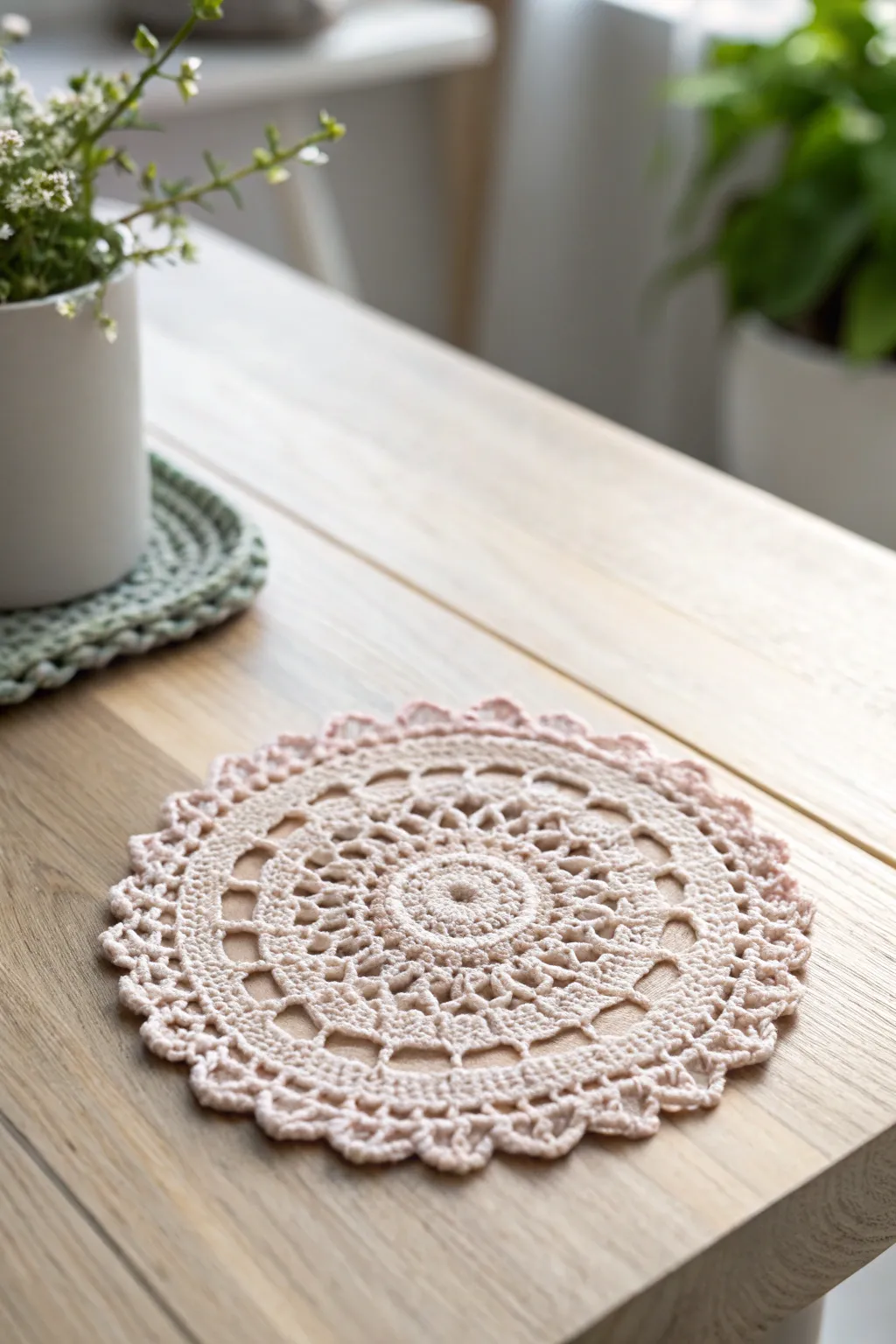 Elevate your table setting with handcrafted crochet coasters, a perfect blend of elegance and functionality.