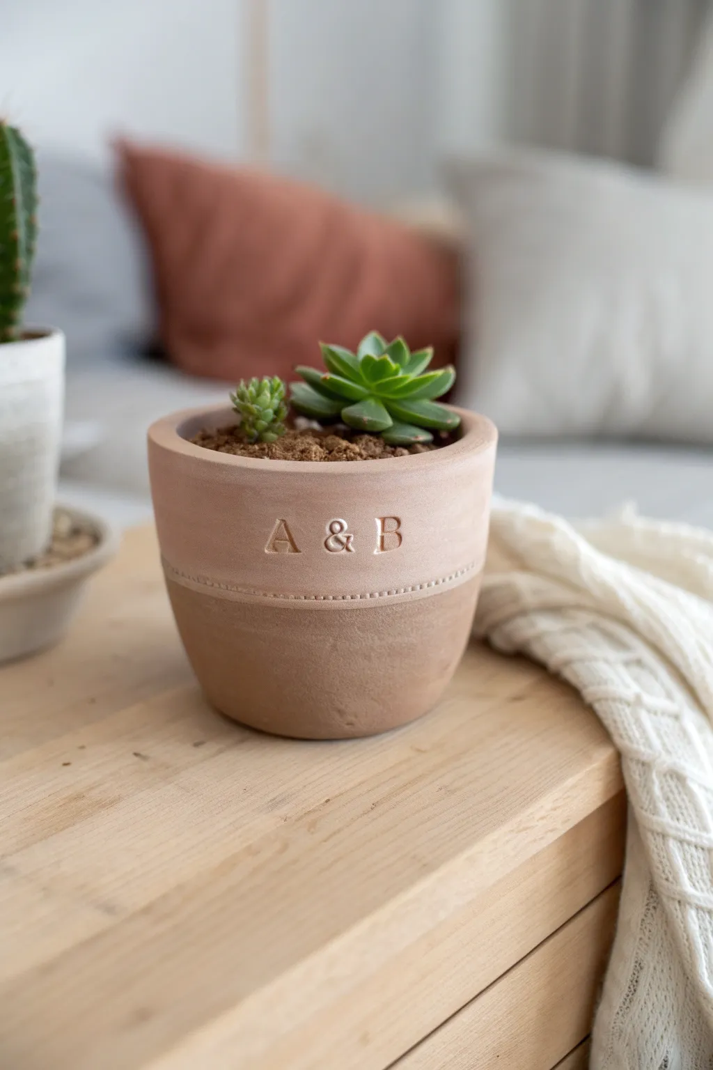 Add a personal touch to your greenery with these charming clay planters! 🌿✨ #PersonalizedPlanters #ScandinavianStyle #BohoChic