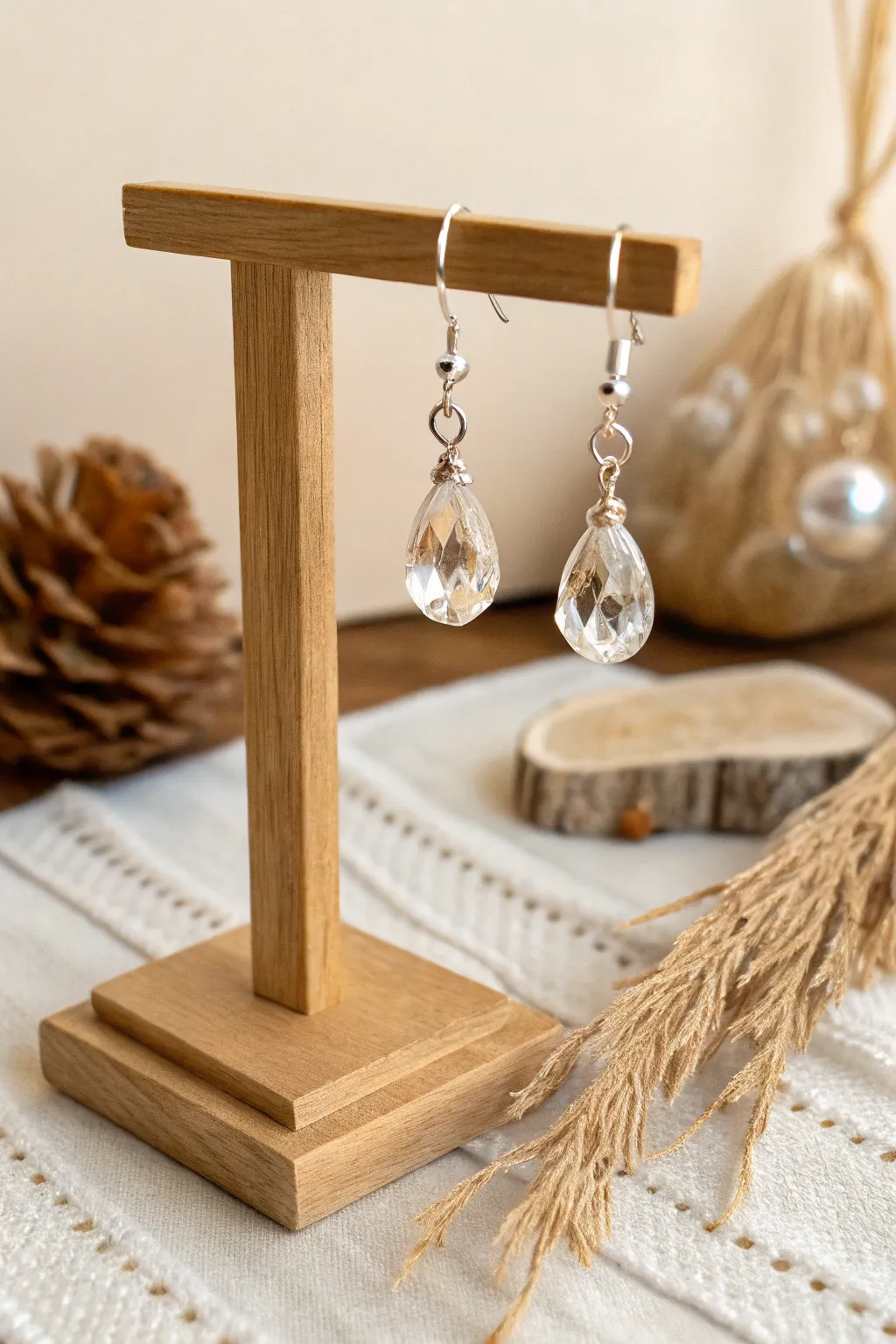 Elevate your look with the timeless elegance of crystal drop earrings.