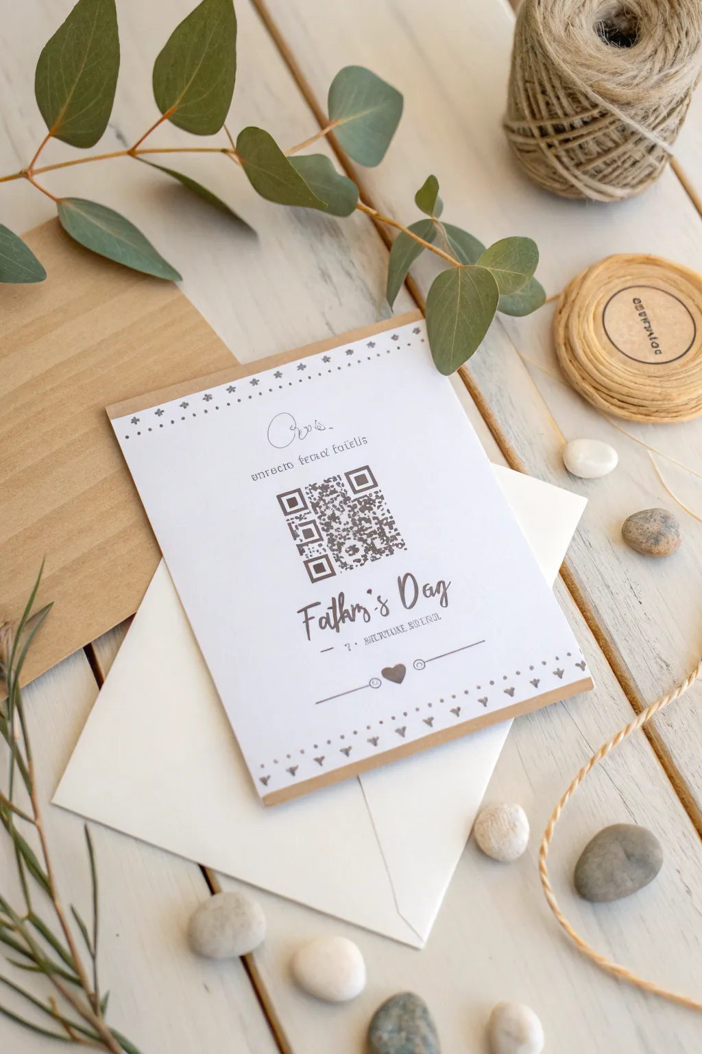 Elevate Father's Day with a modern twist: A minimalist card with a tech-savvy QR surprise.