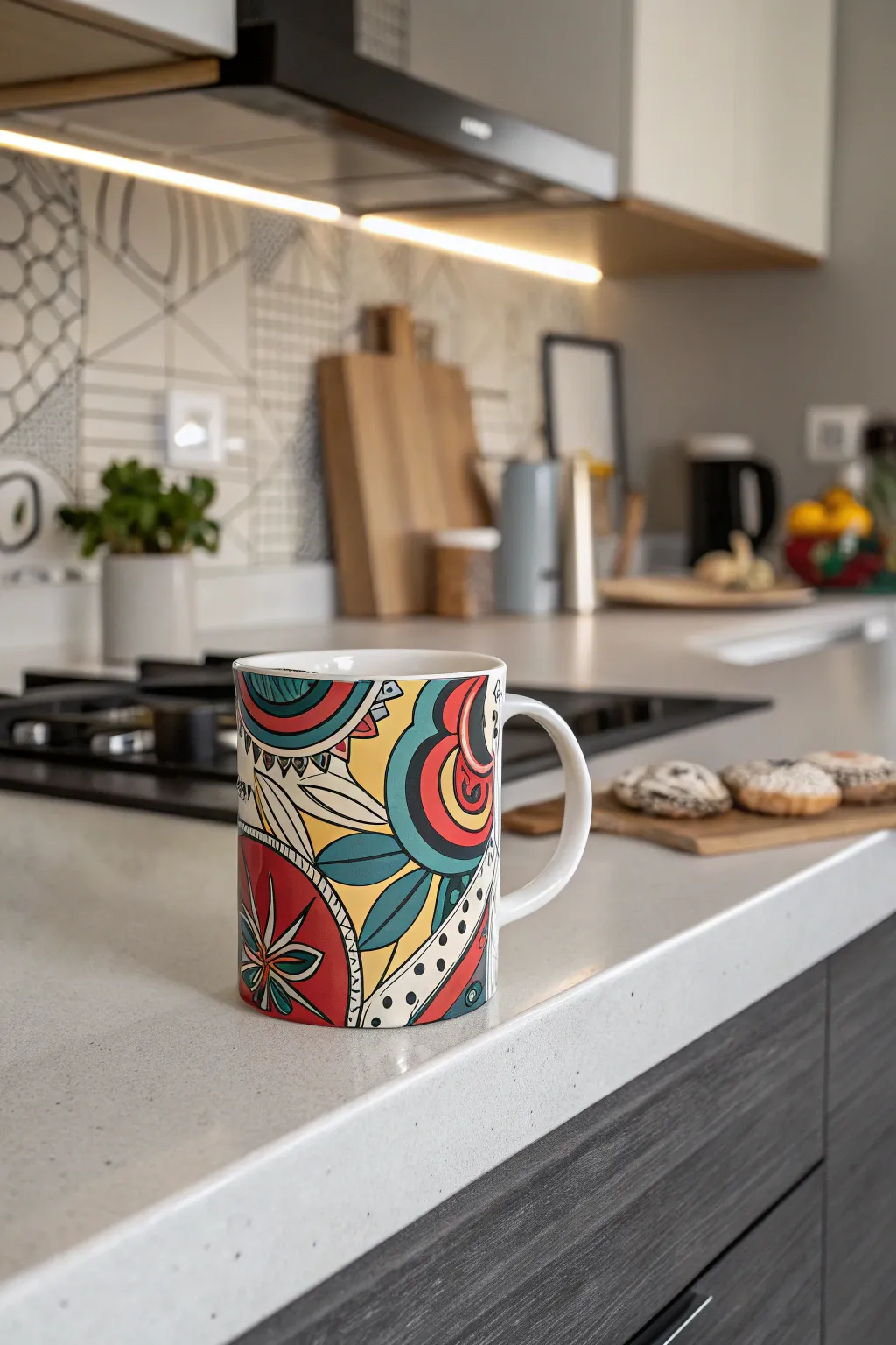 Abstract art mugs add a modern flair to daily routines.
