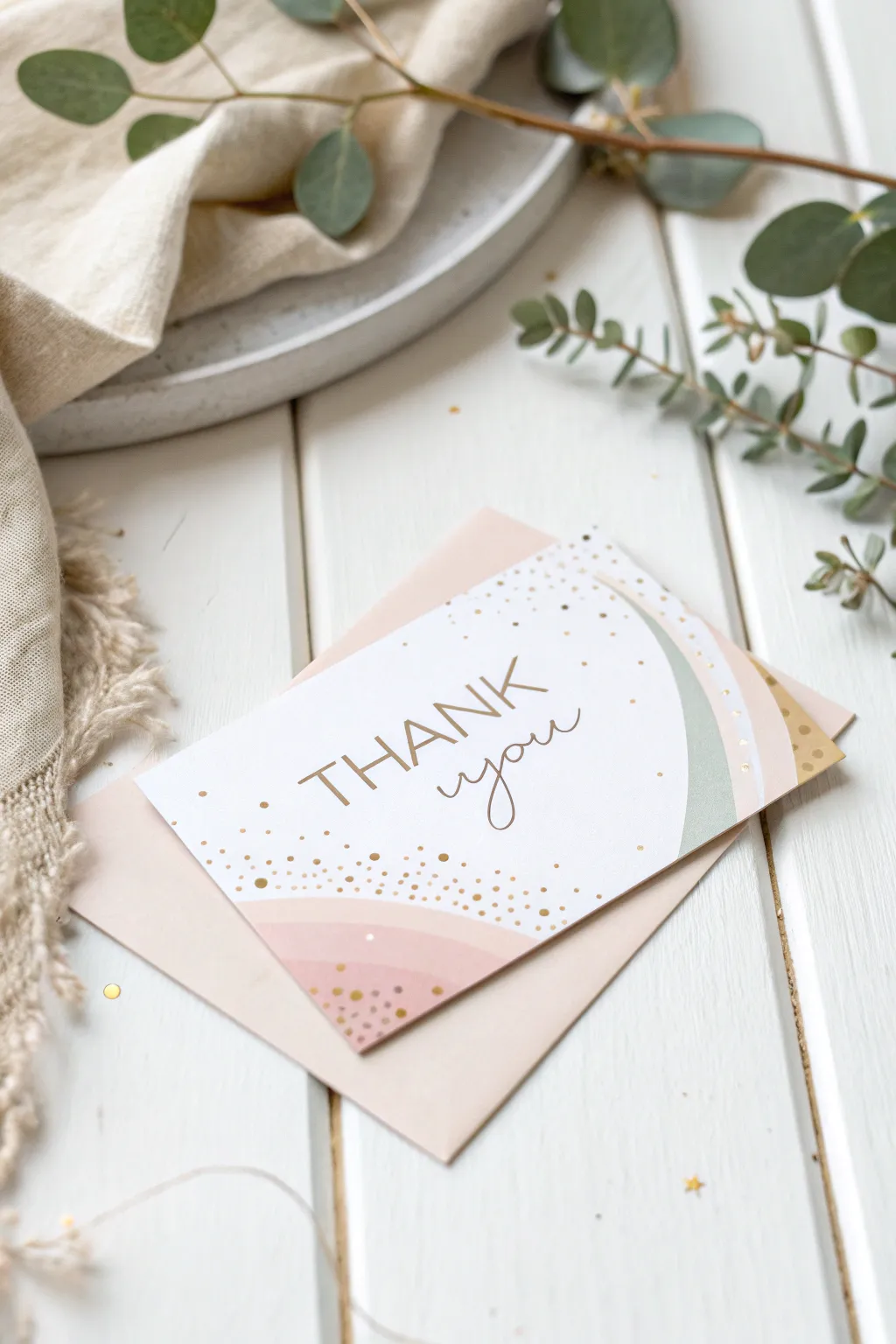 Add a Touch of Magic: Discover the Elegance of Glitter Accents in Thank You Cards.