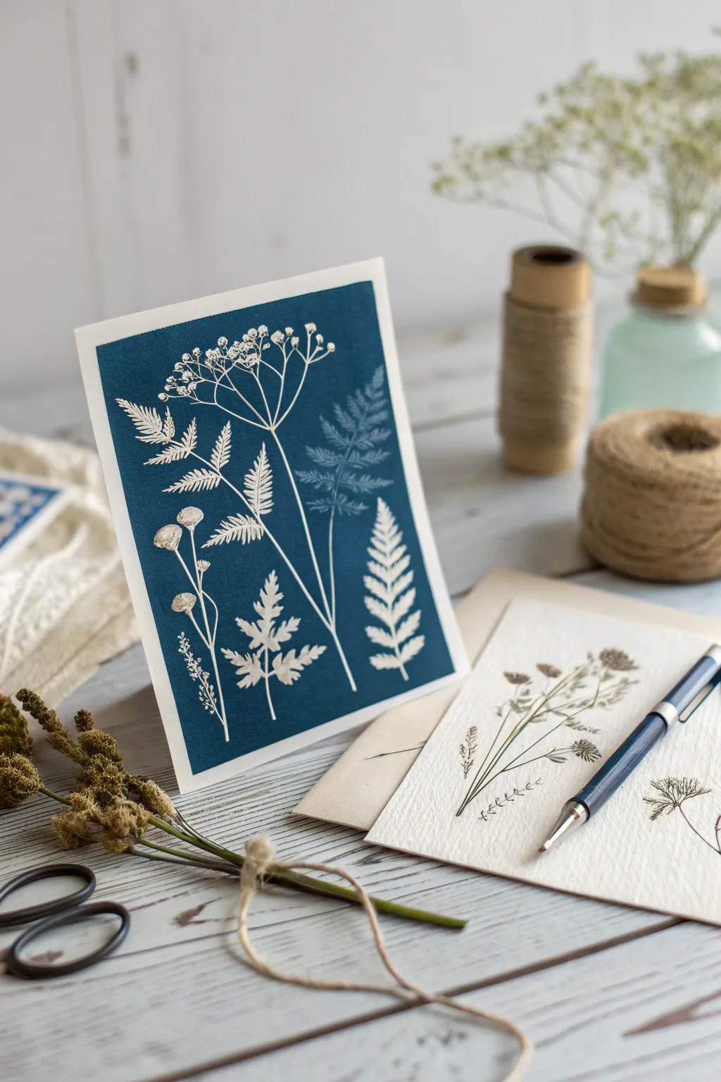 Send a touch of art with personalized cyanotype postcards, where simplicity meets craftsmanship.