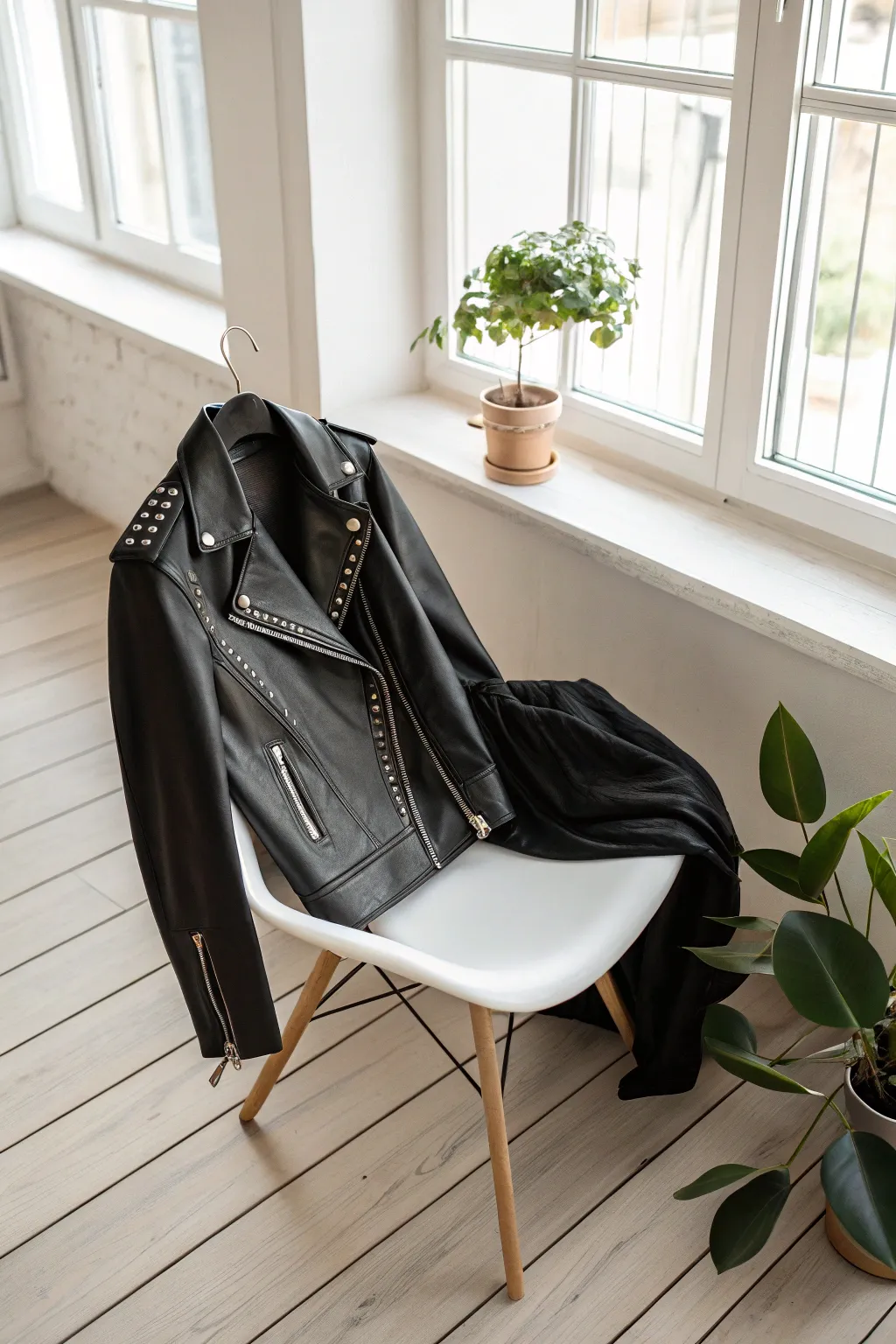 Elevate your dark angel costume with a touch of leather elegance. 🌿✨