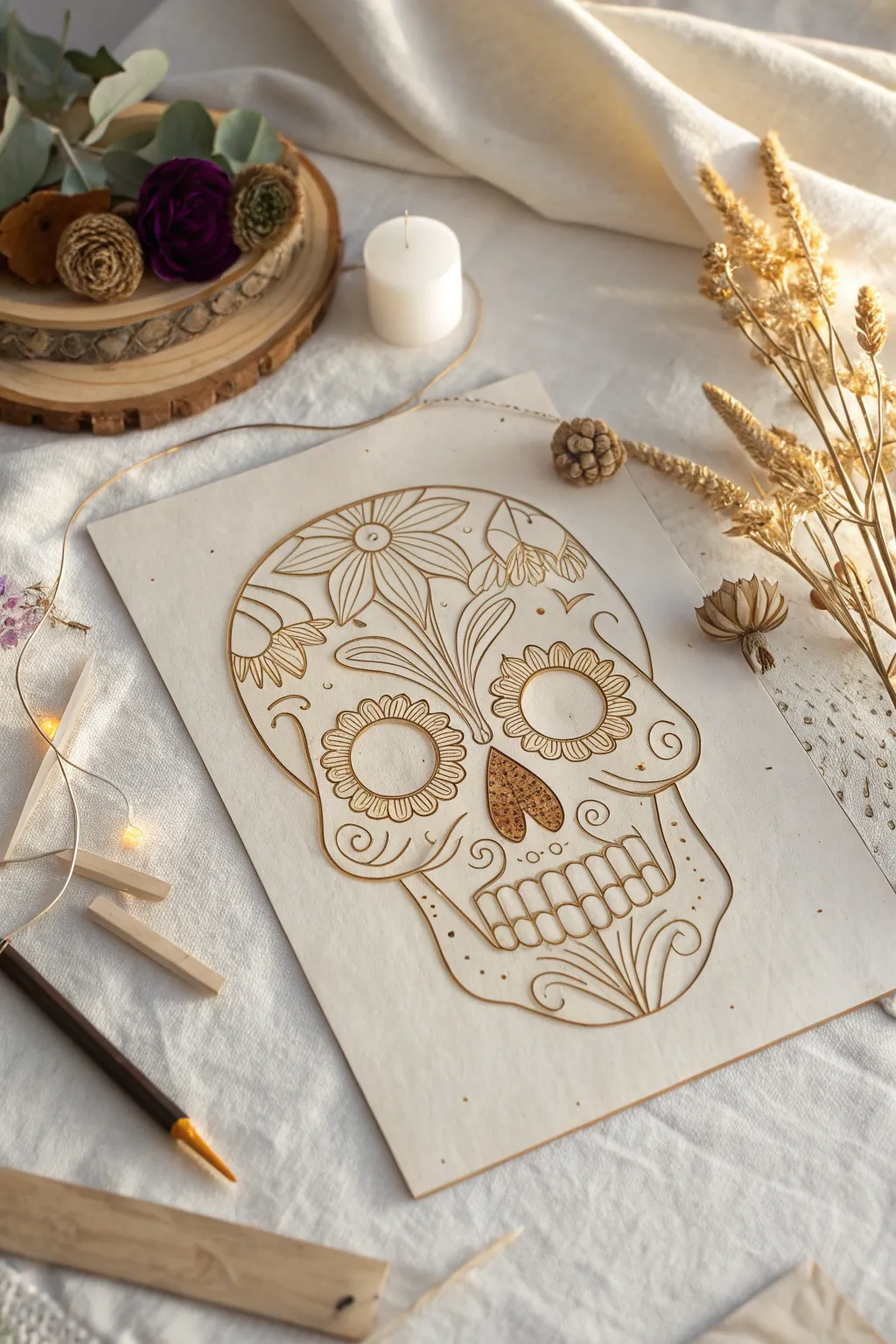 Bring your drawings to life with 3D sugar skulls that blend artistry and elegance.