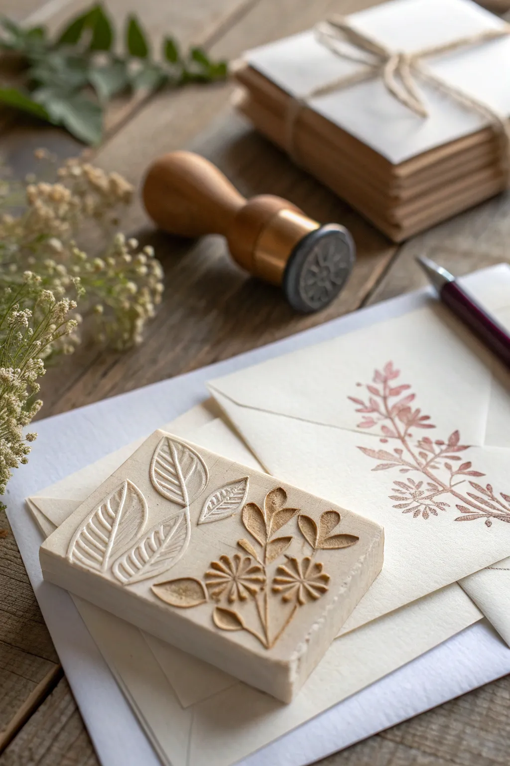 Elevate your envelope game with handcrafted stamps – embrace the simplicity and beauty of DIY creativity.
