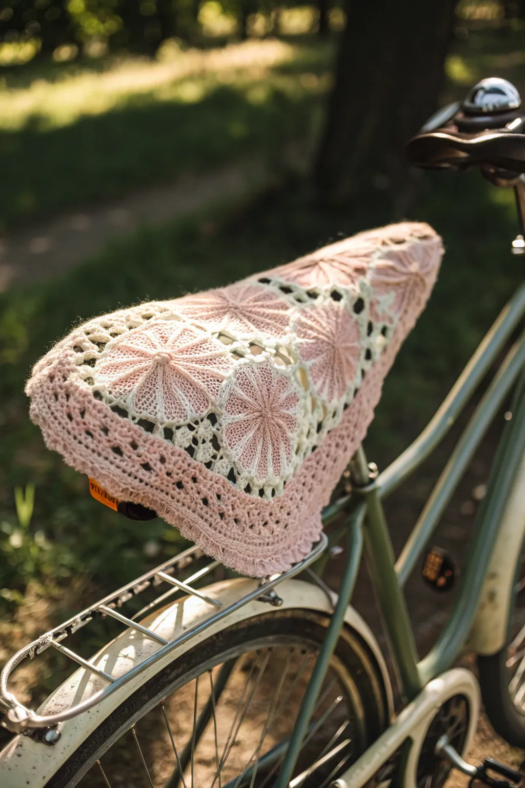 Transform your ride with a touch of handmade elegance! 🌸🚲 #CrochetCraft #BicycleStyle