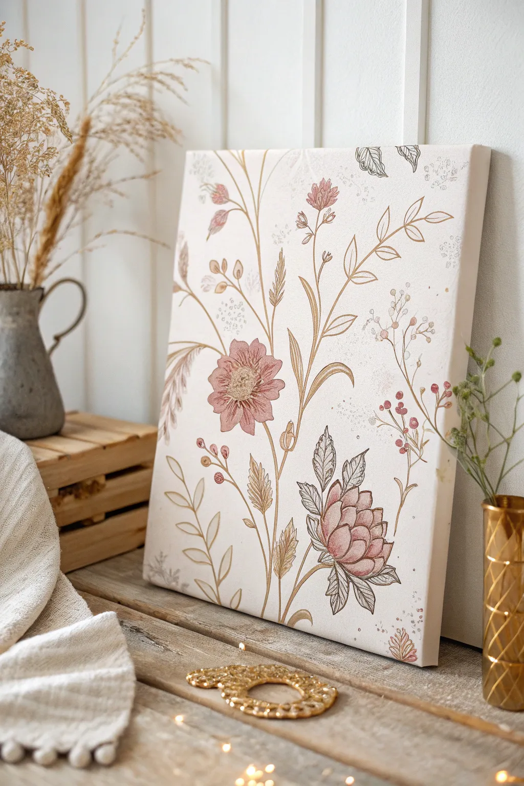 Elevate your decor with a touch of sparkle—decoupage meets minimalist glam.