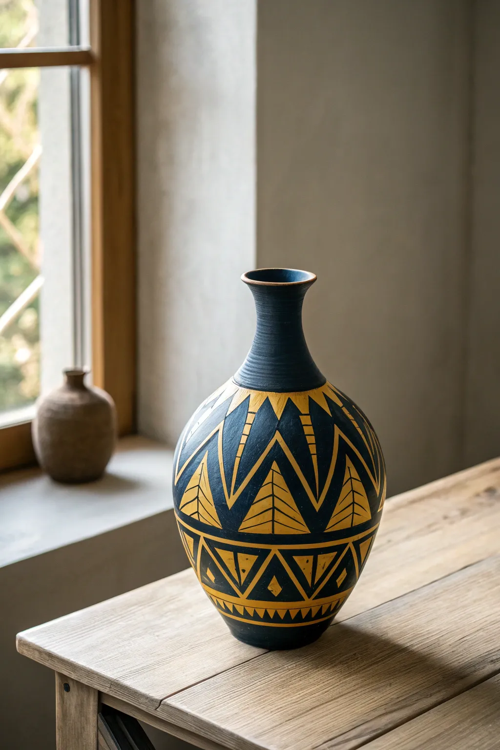 Elevate your decor with a bold geometric vase that marries Scandinavian simplicity with a touch of Boho charm.
