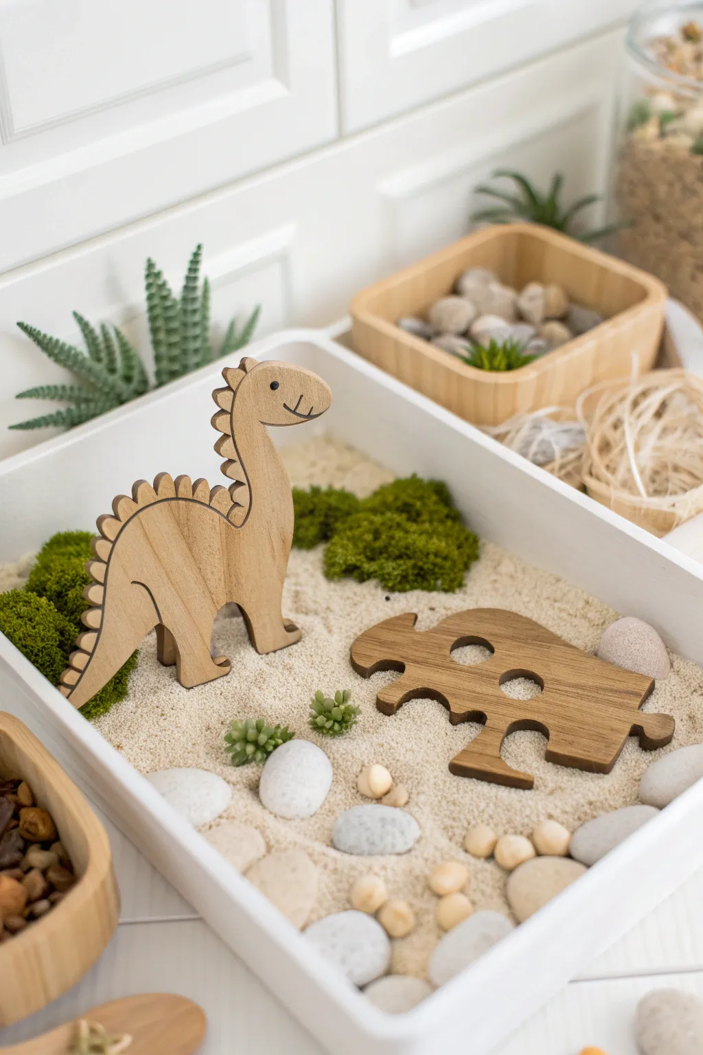 Discover the joy of assembling with nature: Dive into the Dino Puzzle Bin!