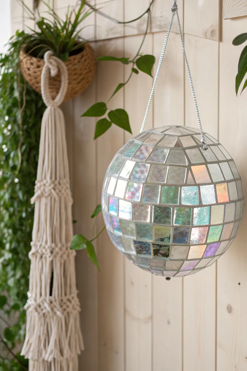 Turn your old CDs into an eco-friendly disco ball masterpiece, adding a touch of vintage elegance to your minimalist decor.