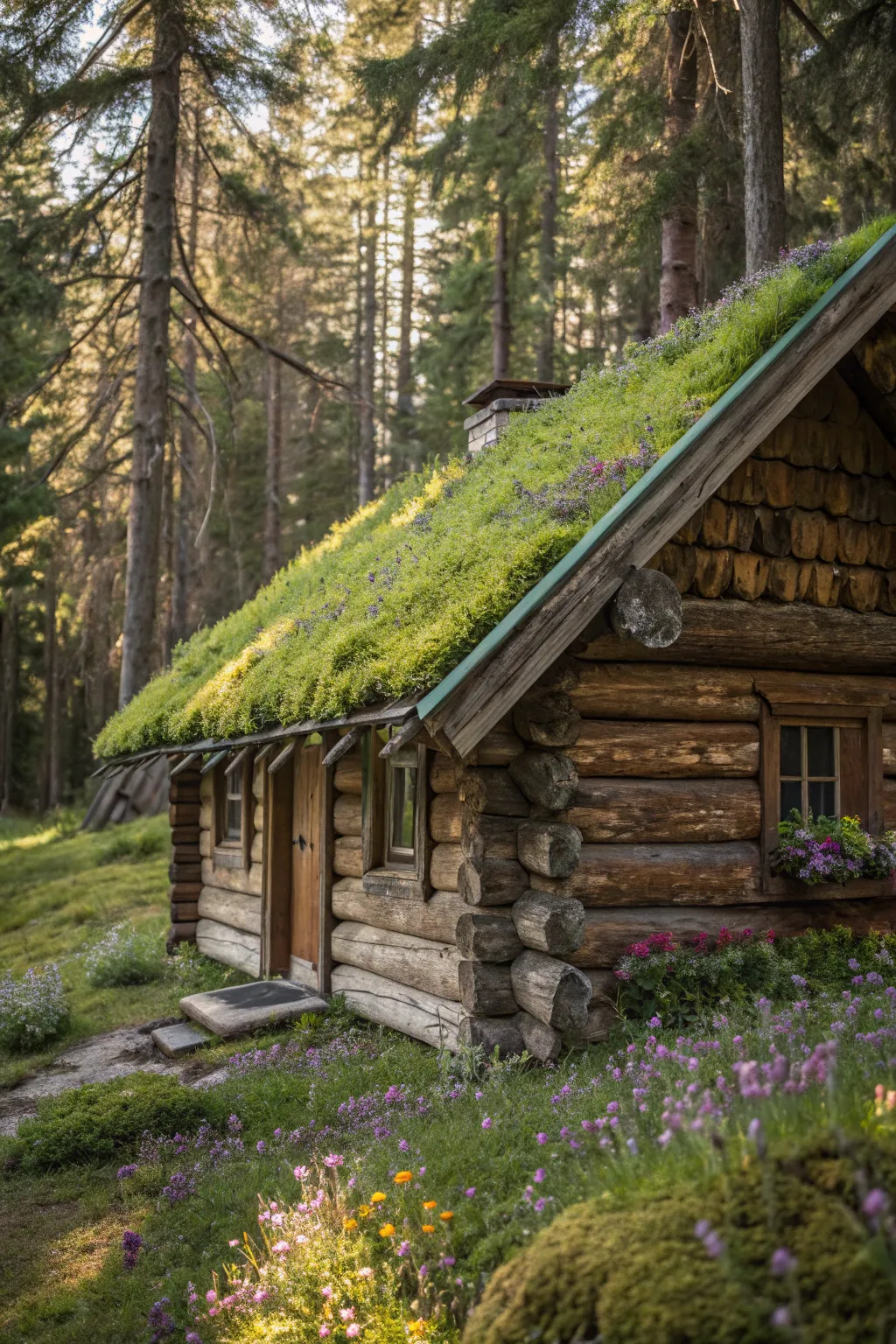 Transform your cabin into a woodland retreat with a stunning green roof—where nature and craftsmanship meet.