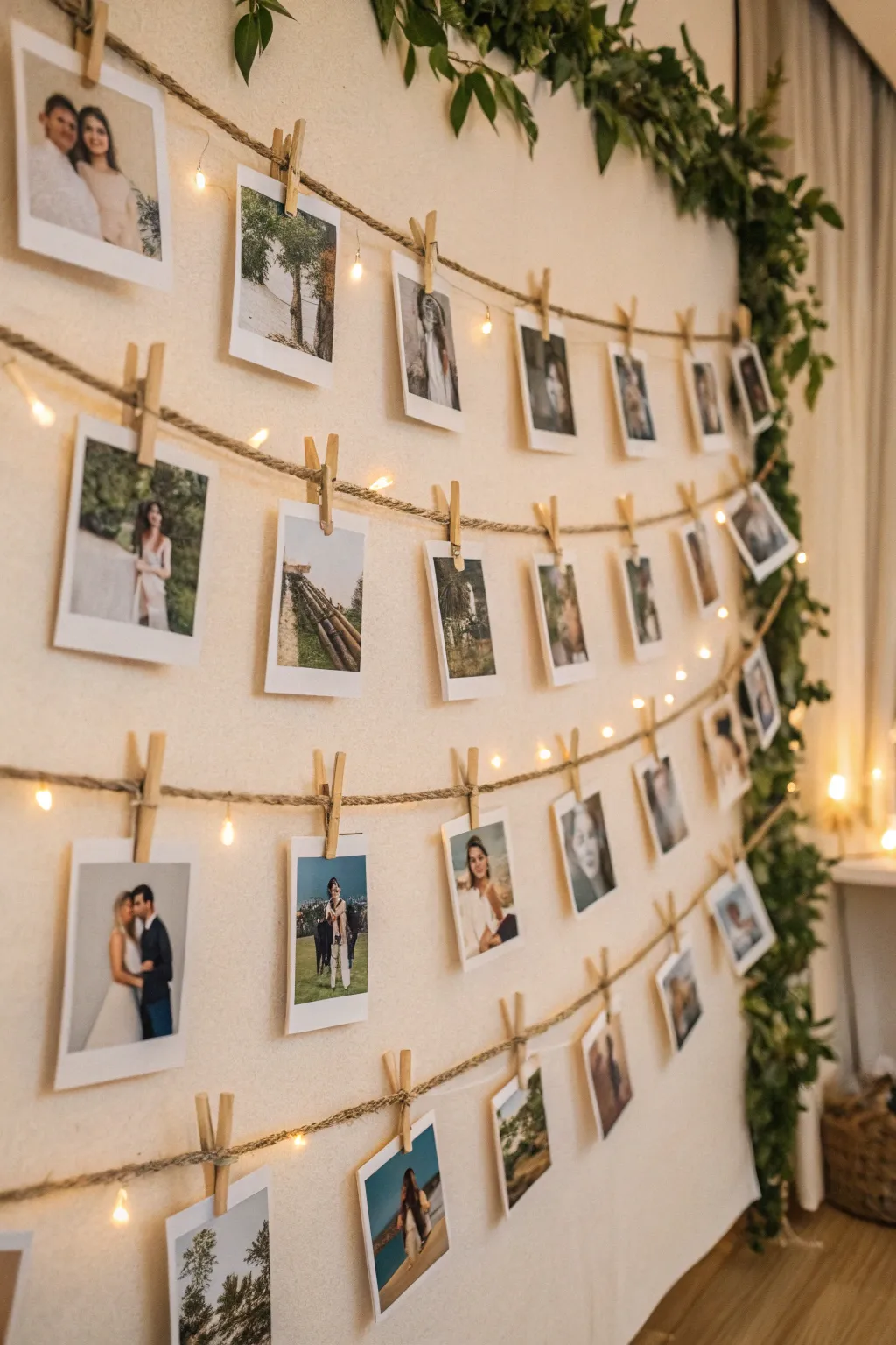 Craft a personal touch with a stunning DIY photo collage backdrop that tells your love story.