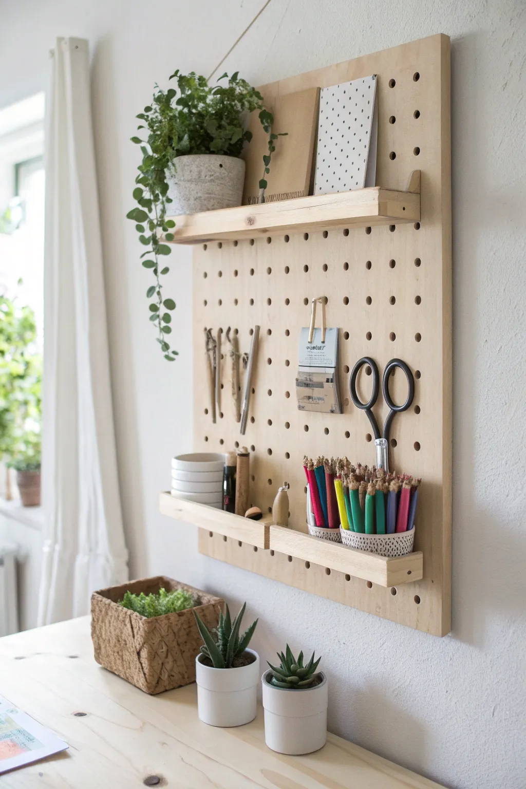 Transform your classroom into an organized oasis with this chic DIY pegboard organizer. Perfect for keeping supplies stylishly within reach!