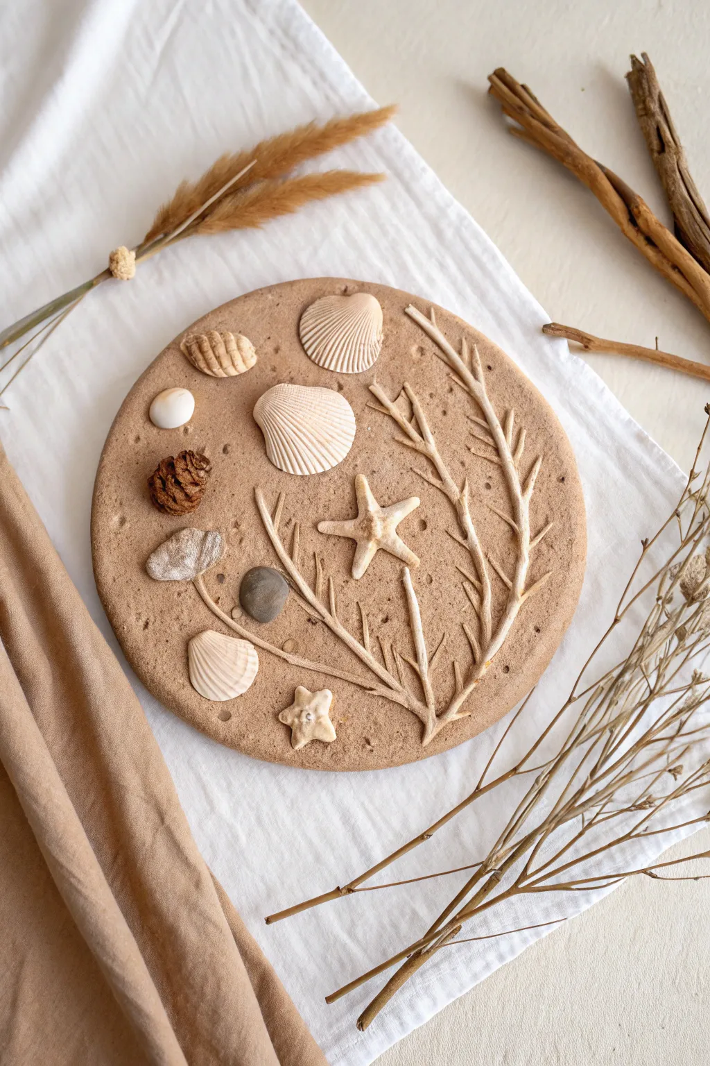 Bring a touch of nature indoors with this stunning DIY clay collage, where simplicity meets artistry.