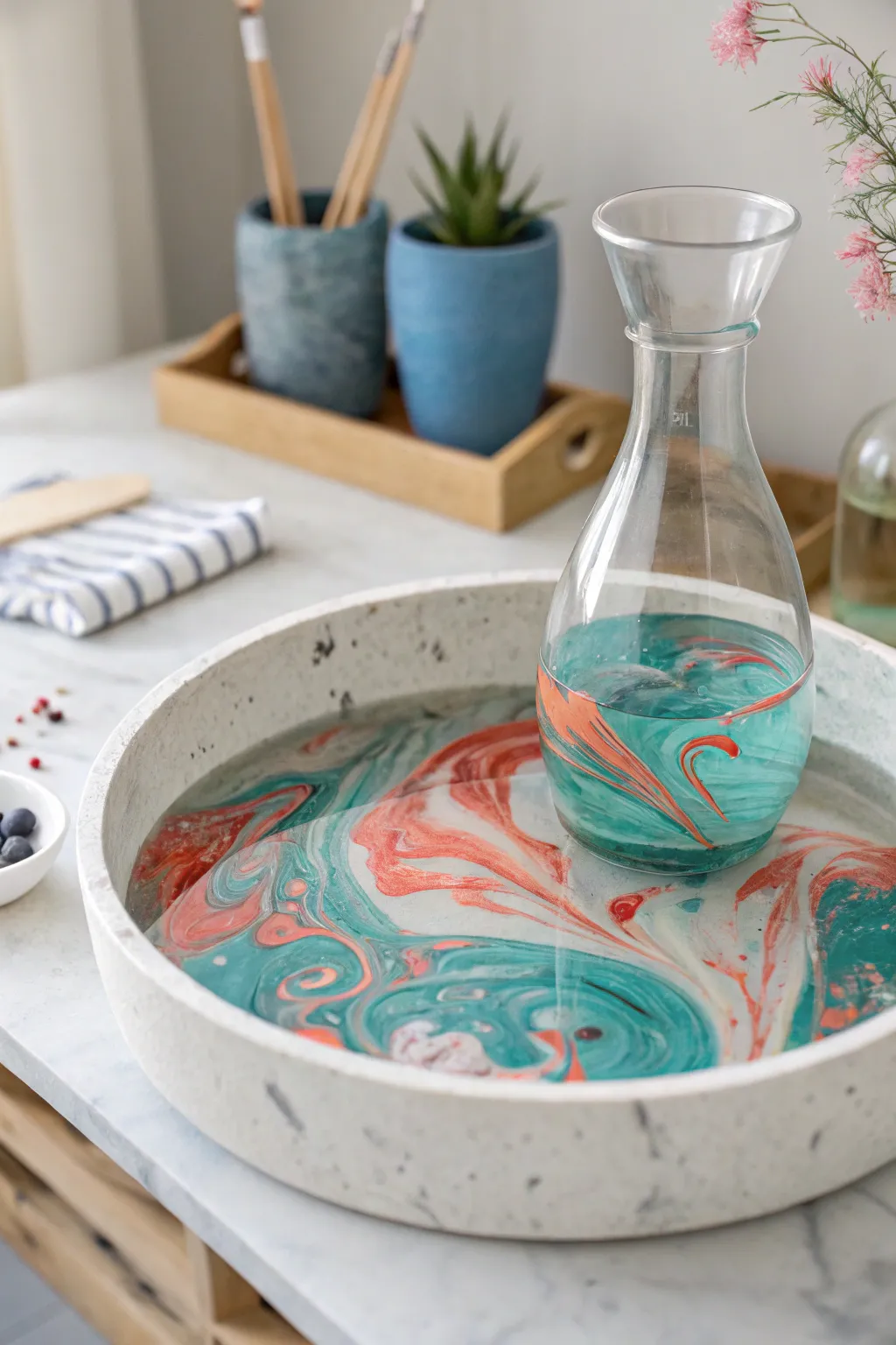 Transform ordinary glass into extraordinary art with hydrodip swirls—an easy and stunning DIY project!