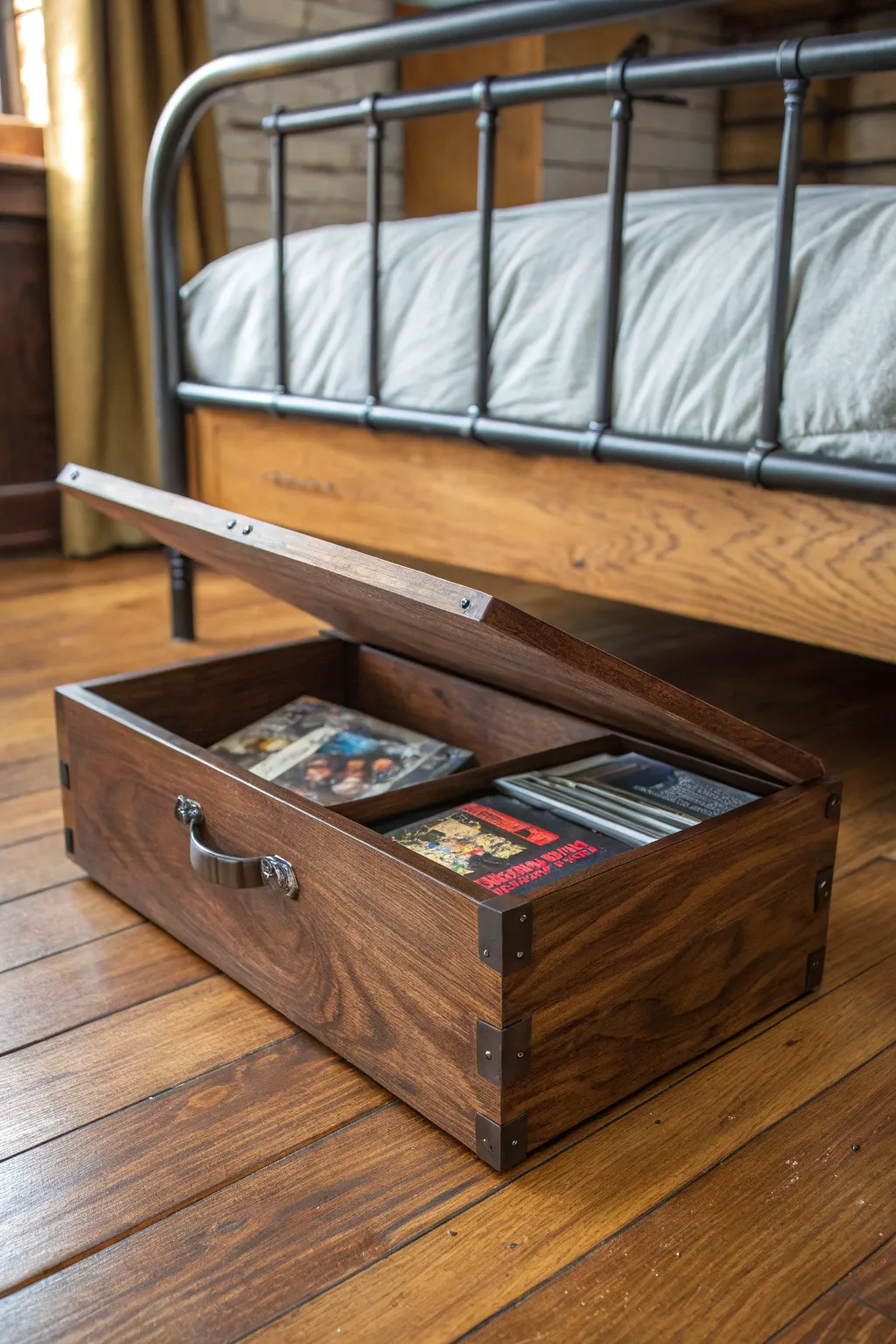 Crafted with precision: Elevate your DVD storage under the bed with style.