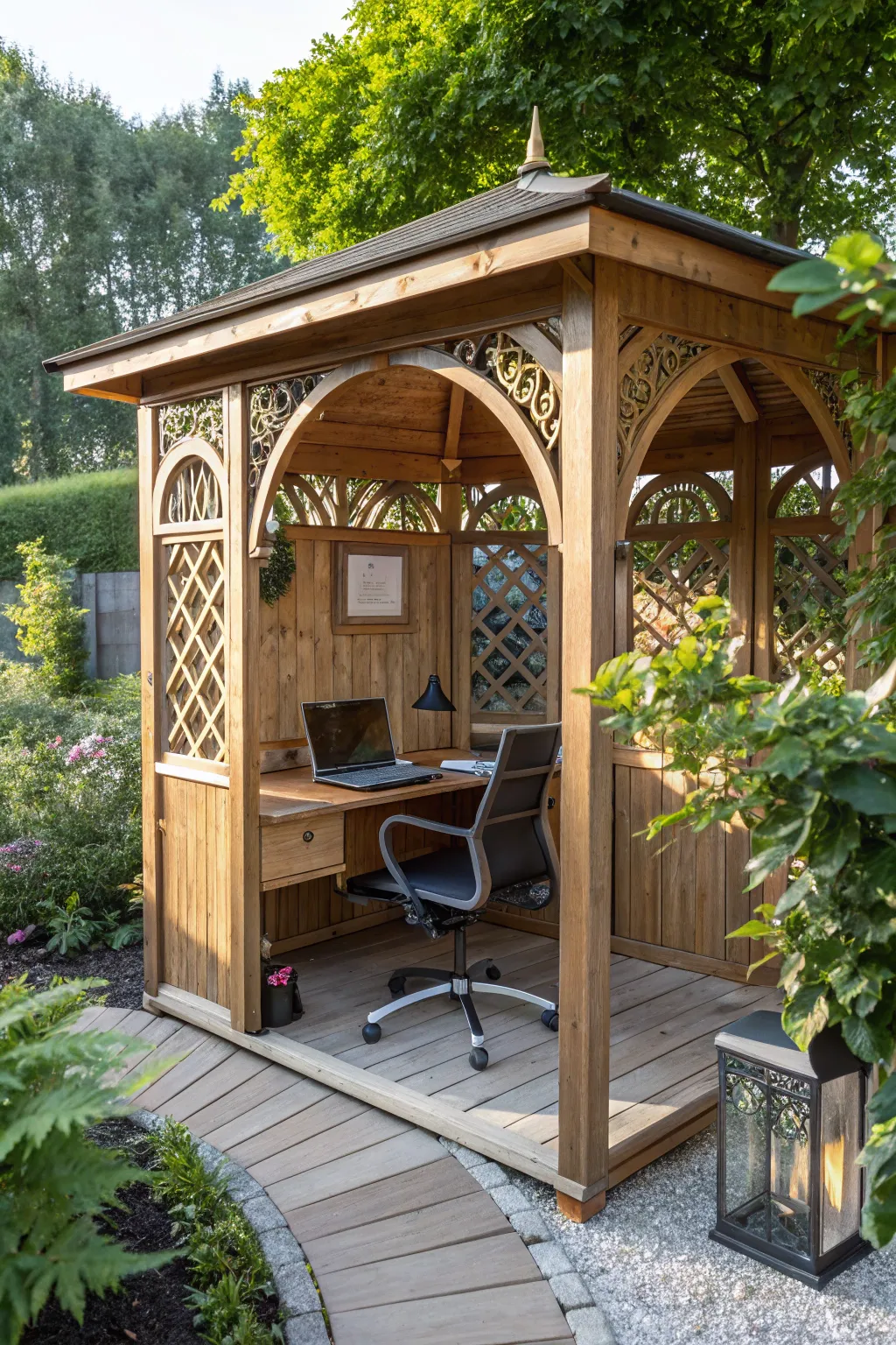 Elevate your work-from-home experience with a handcrafted outdoor office oasis.