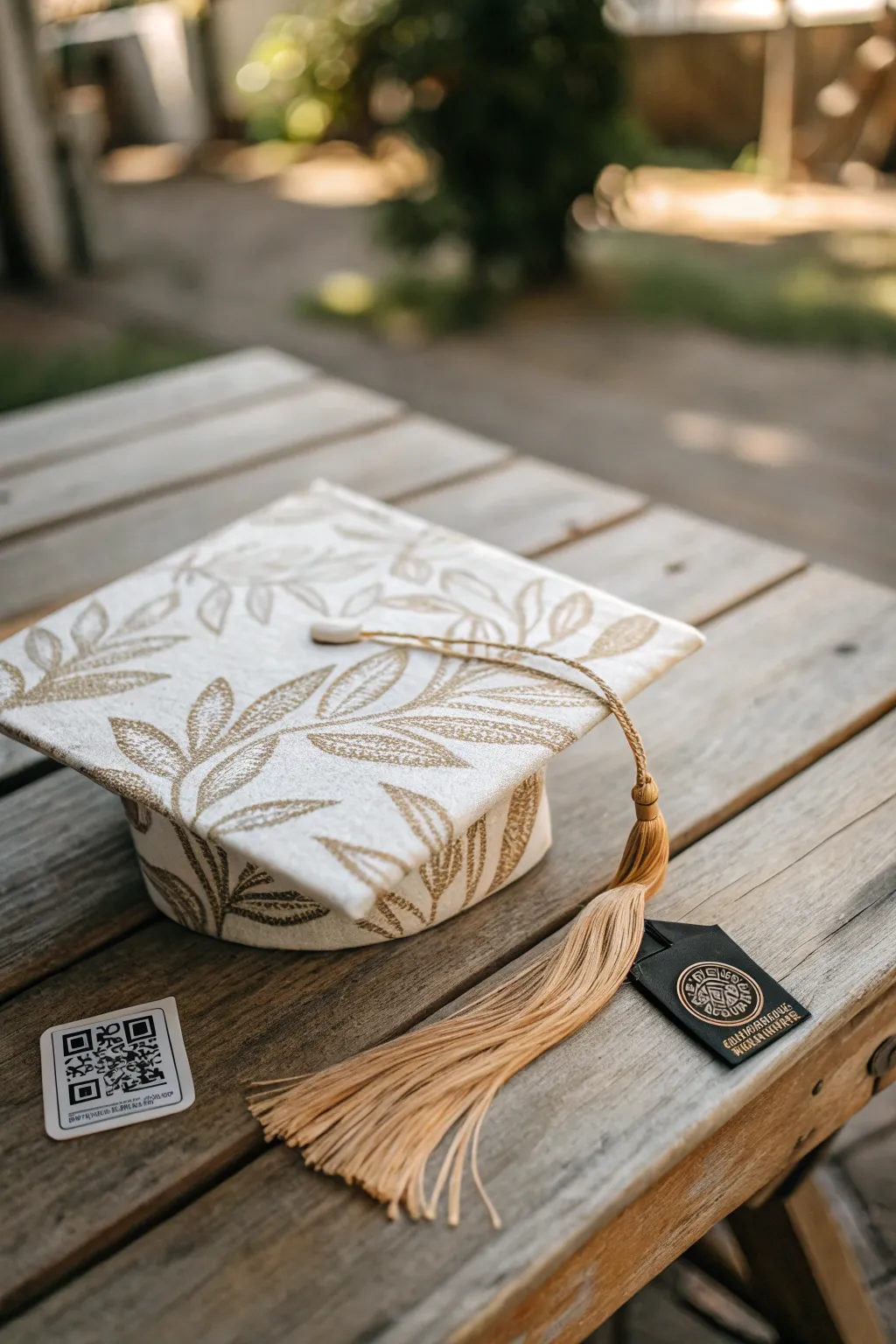 Unlock a surprise with style: Discover the magic behind this minimalist graduation cap design.