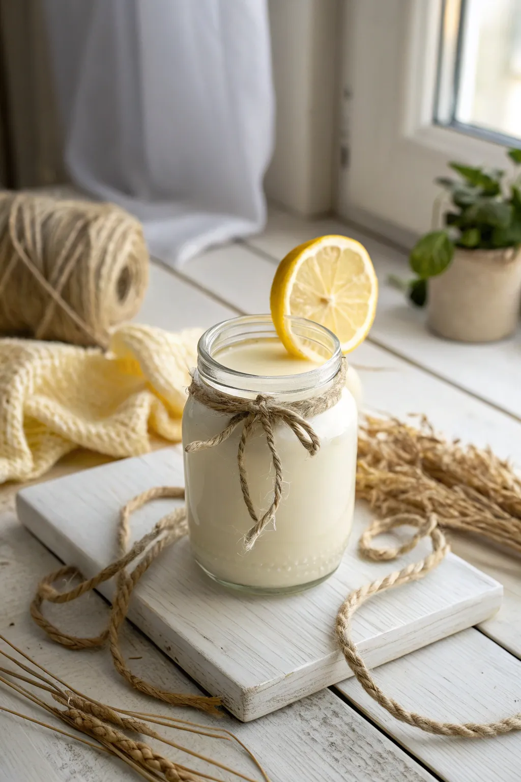 Elevate your hair care routine with the natural shine of coconut milk and lemon. Pure, simple beauty.