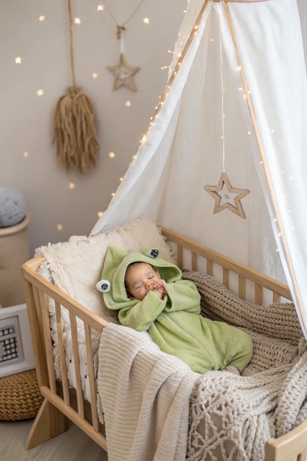 Out-of-this-world cuteness in a minimalist setting! 🌟👽✨ #BabyAlien #DIYPhotoshoot