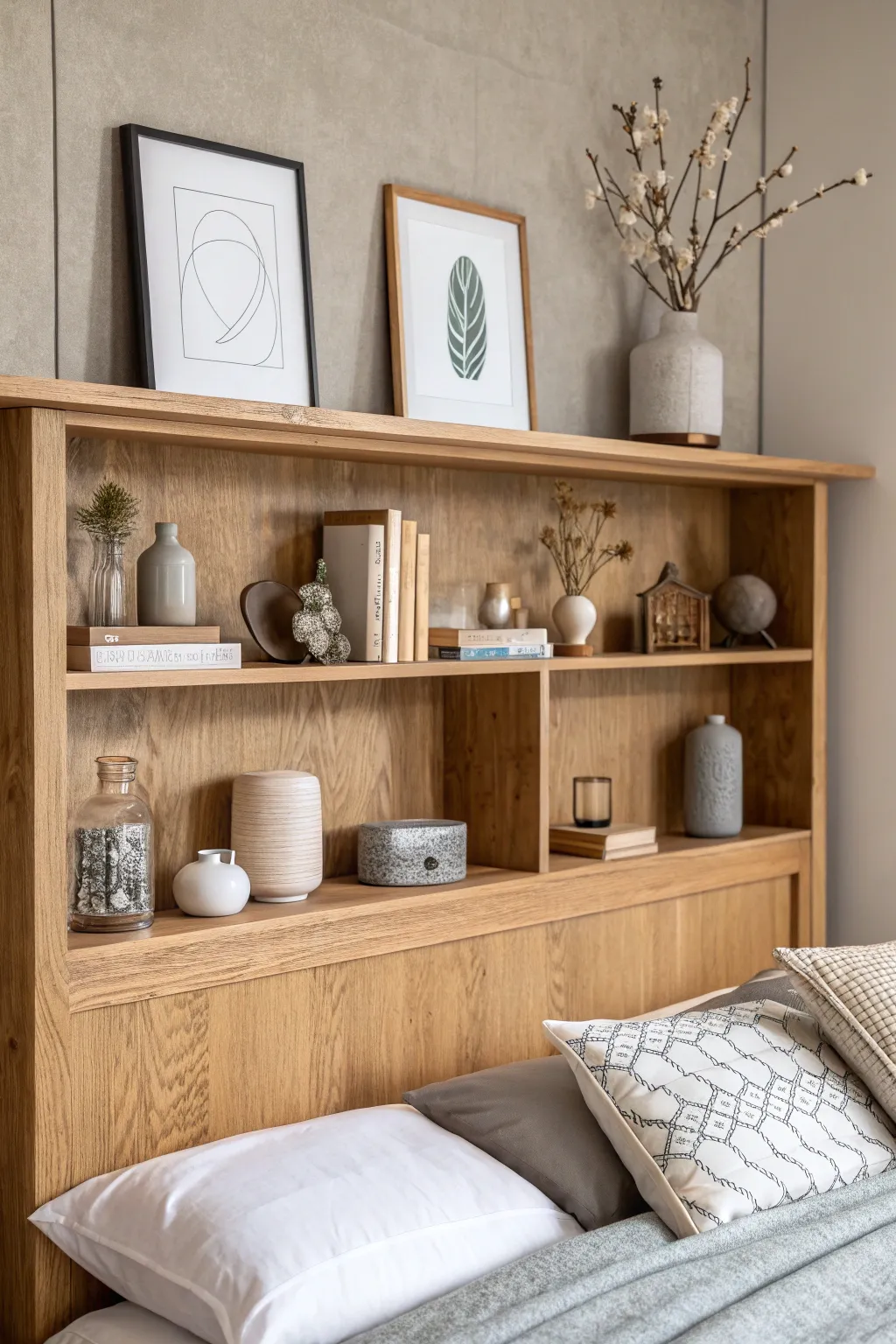 Transform your space with an artistic feature wall, blending minimalist design with boho charm. #DIYDecor #ScandinavianStyle