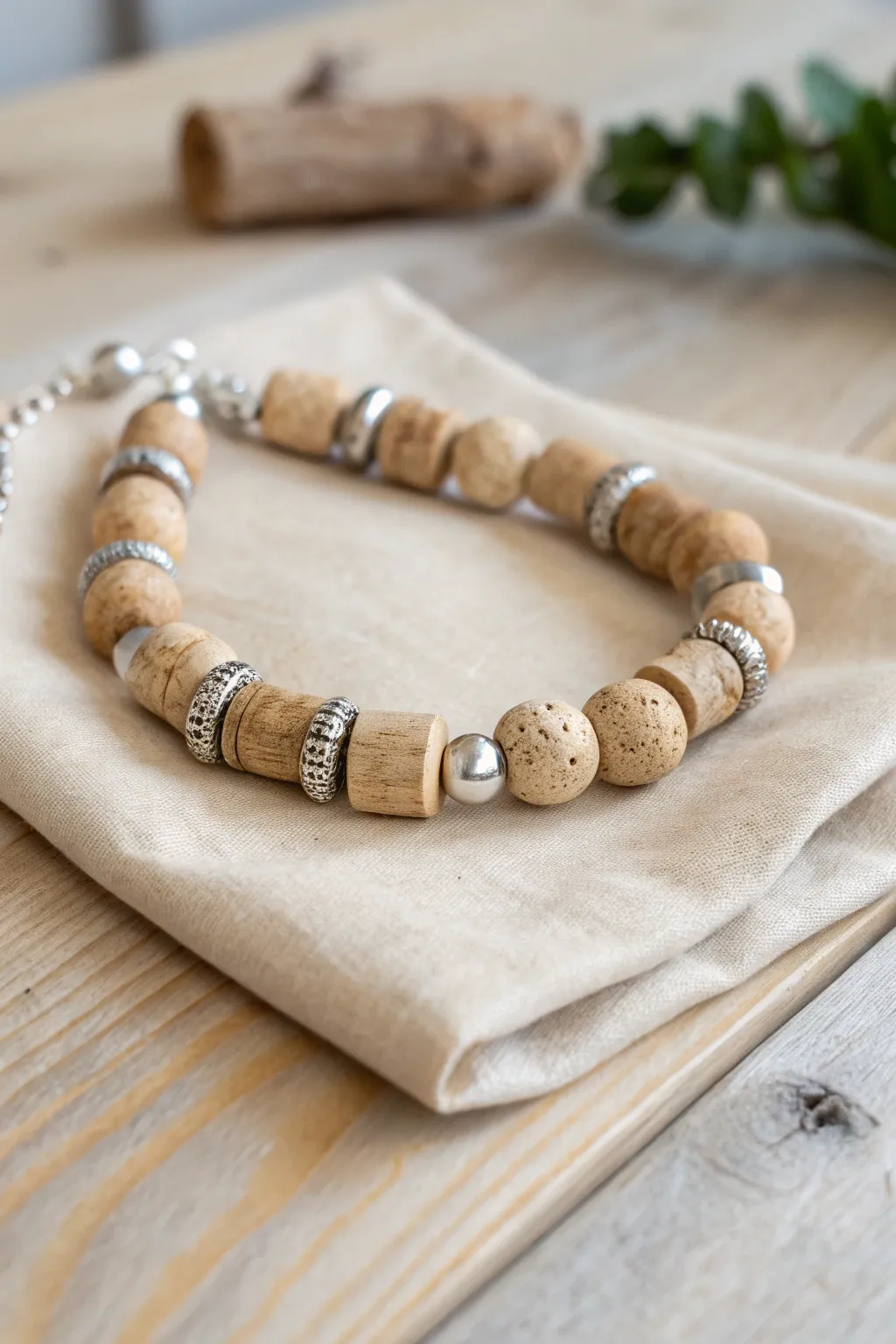 Transform wine corks into eco-friendly elegance with these cork bead bracelets, perfect for the mindful artisan.